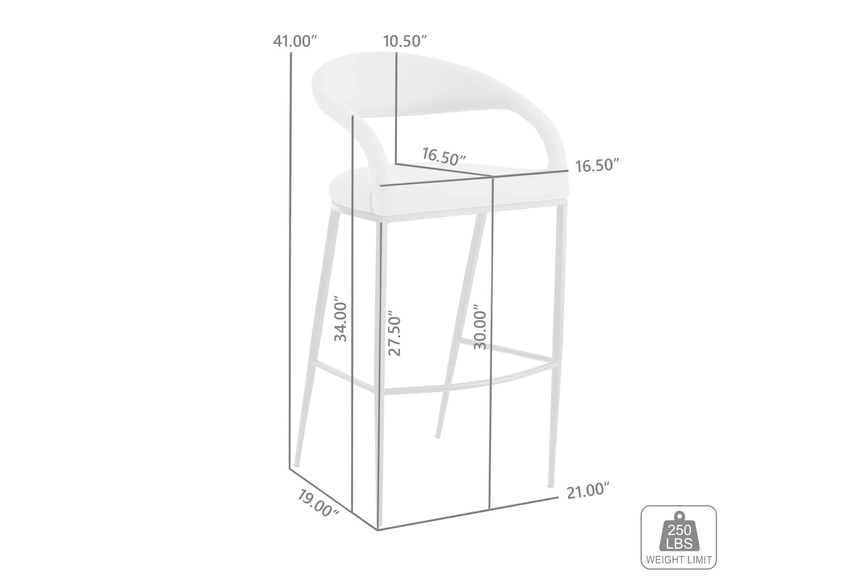 Ramona 30" Bar Stool in Light Gray