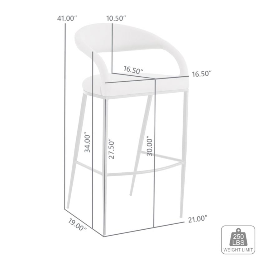 Ramona 30" Bar Stool in Light Gray