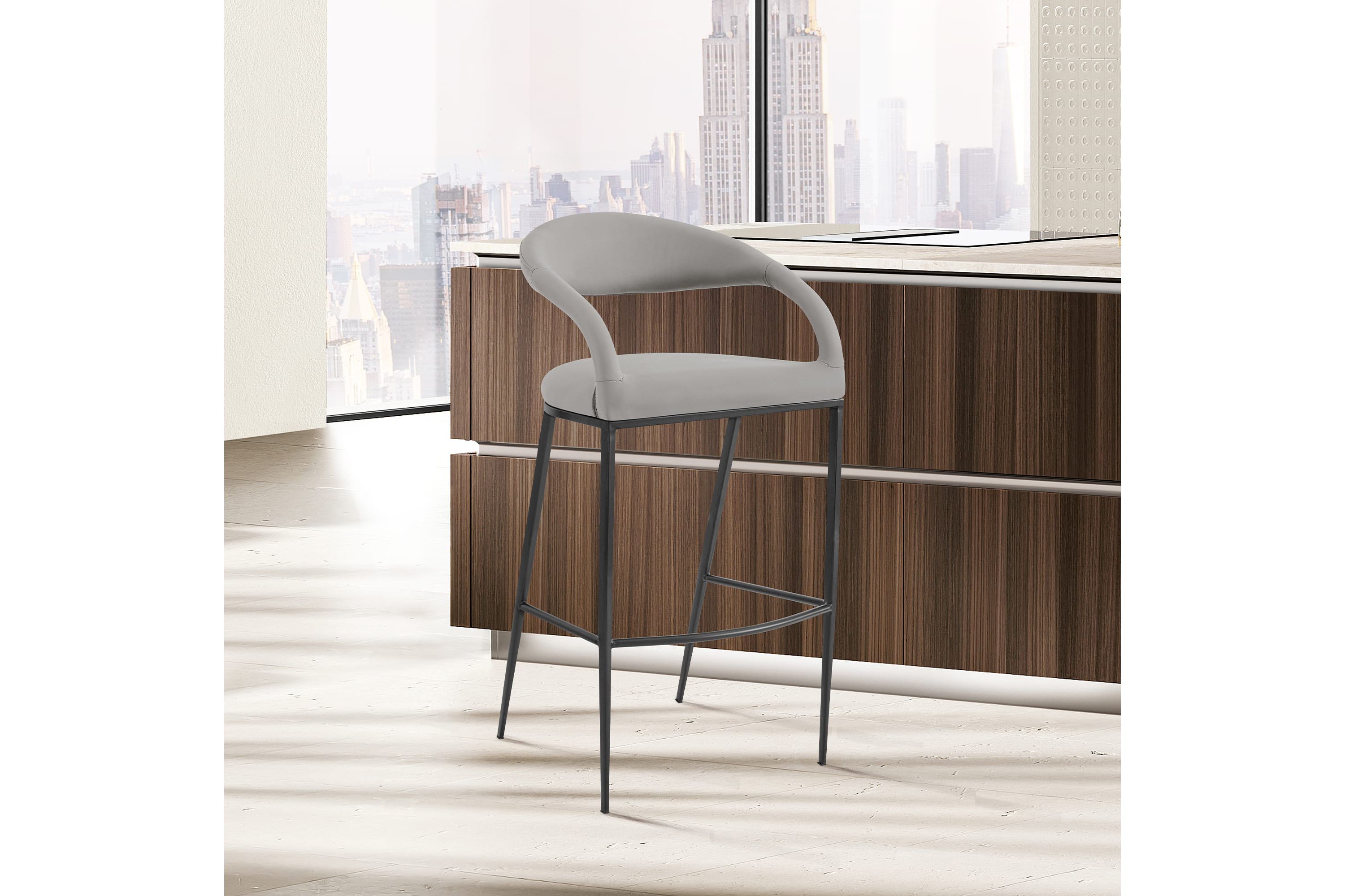 Ramona 30" Bar Stool in Light Gray