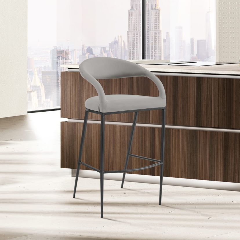 Ramona 30" Bar Stool in Light Gray