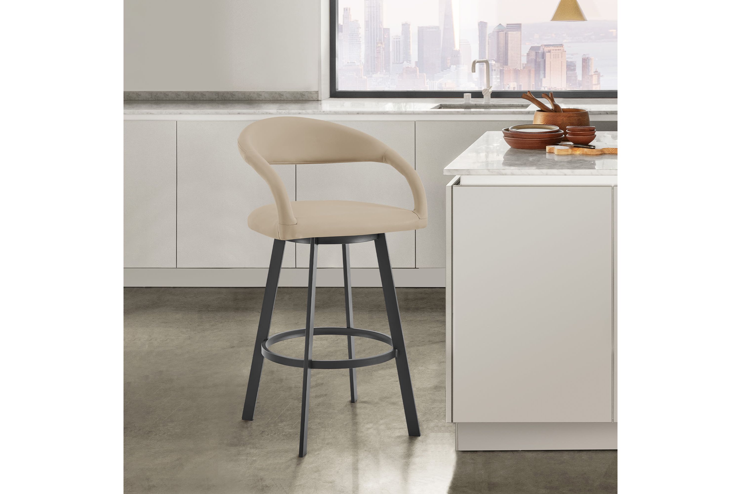 Ramona 26" Swivel Counter Stool in Beige