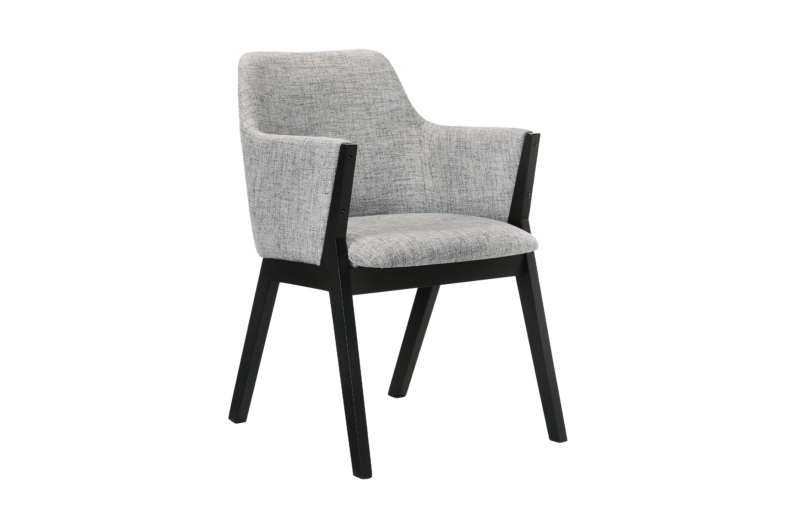 Renzo Light Gray Fabric and Black Wood Dining Side Chairs - Set of 2