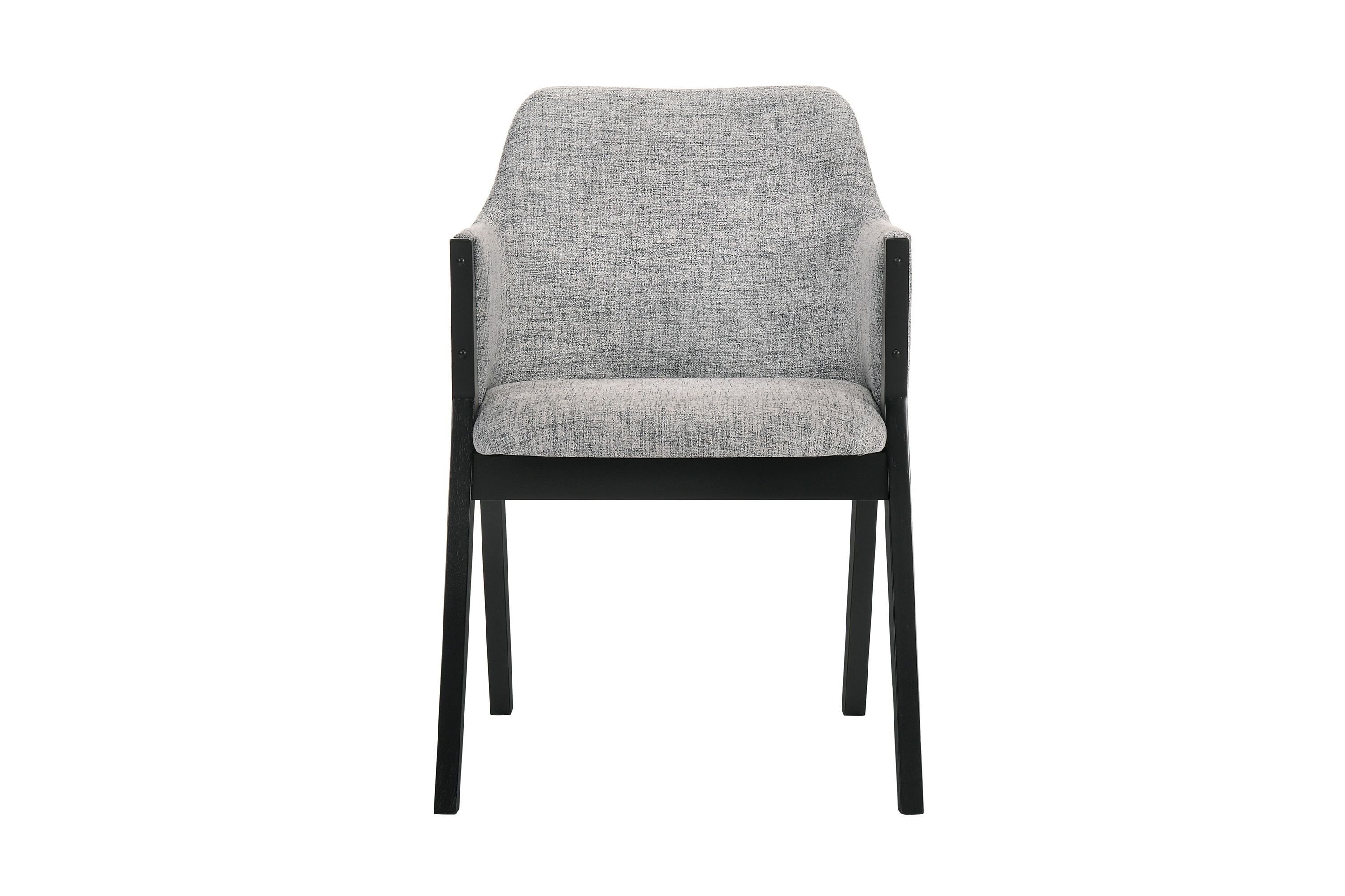 Renzo Light Gray Fabric and Black Wood Dining Side Chairs - Set of 2
