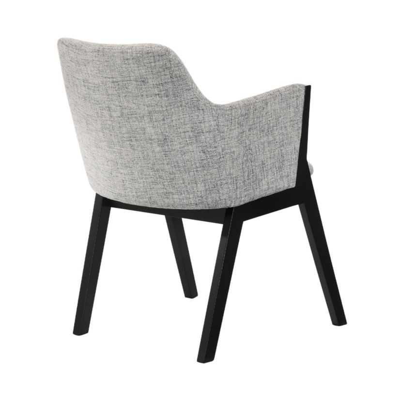 Renzo Light Gray Fabric and Black Wood Dining Side Chairs - Set of 2