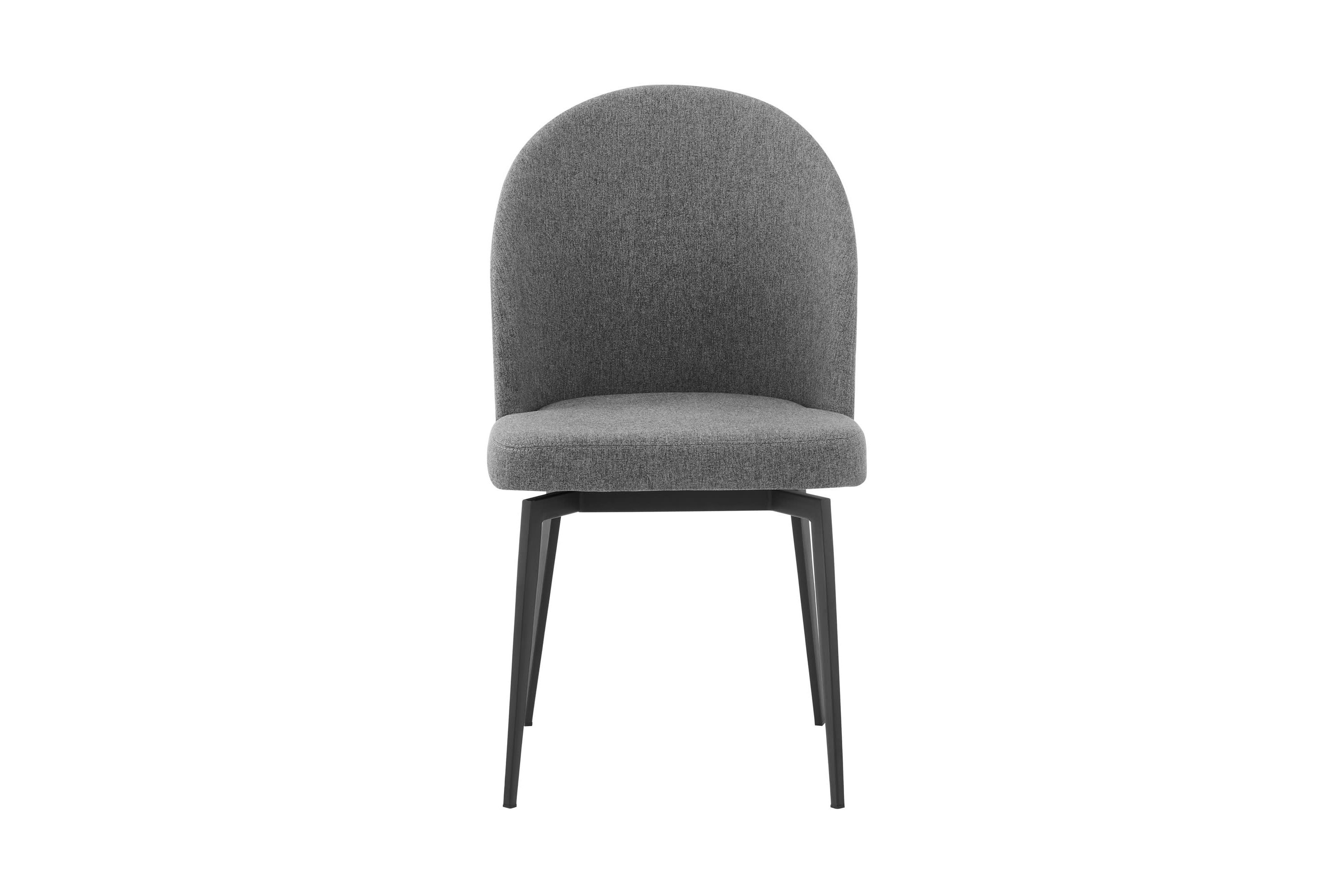 Sunny Swivel Gray Fabric and Metal Dining Room Chairs - Set of 2