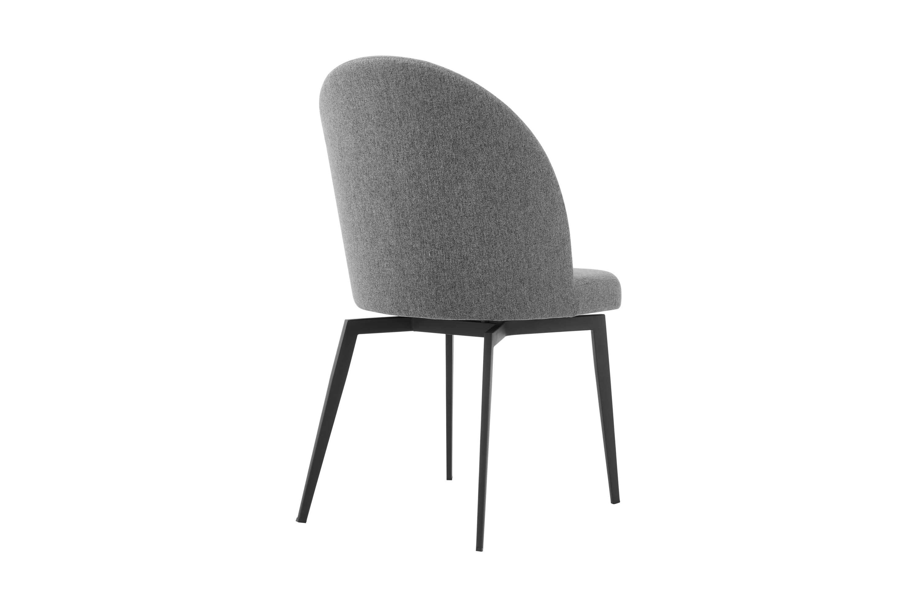 Sunny Swivel Gray Fabric and Metal Dining Room Chairs - Set of 2