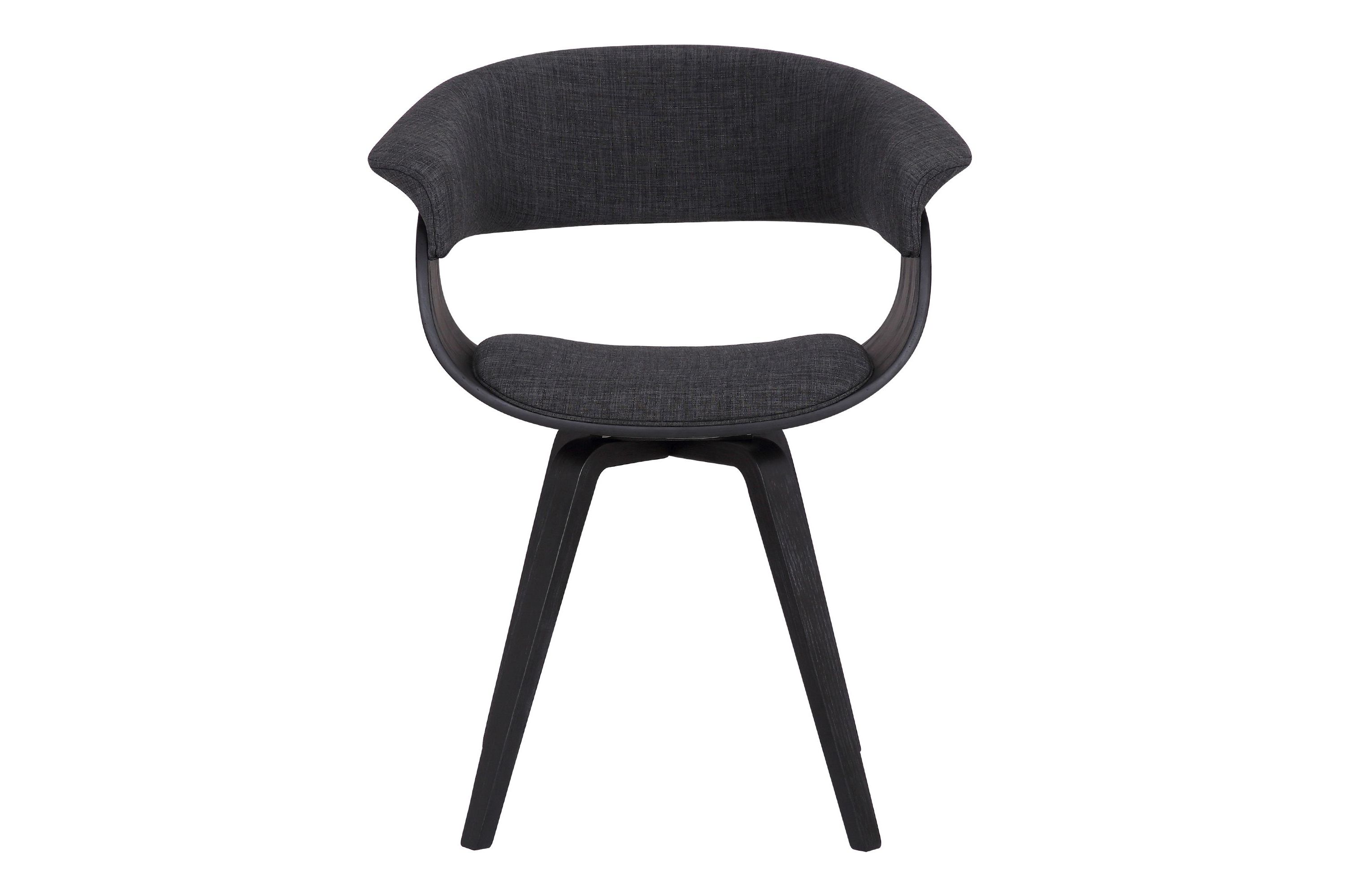 Summer Contemporary Dining Chair in Black Brush Wood Finish and Charcoal Fabric