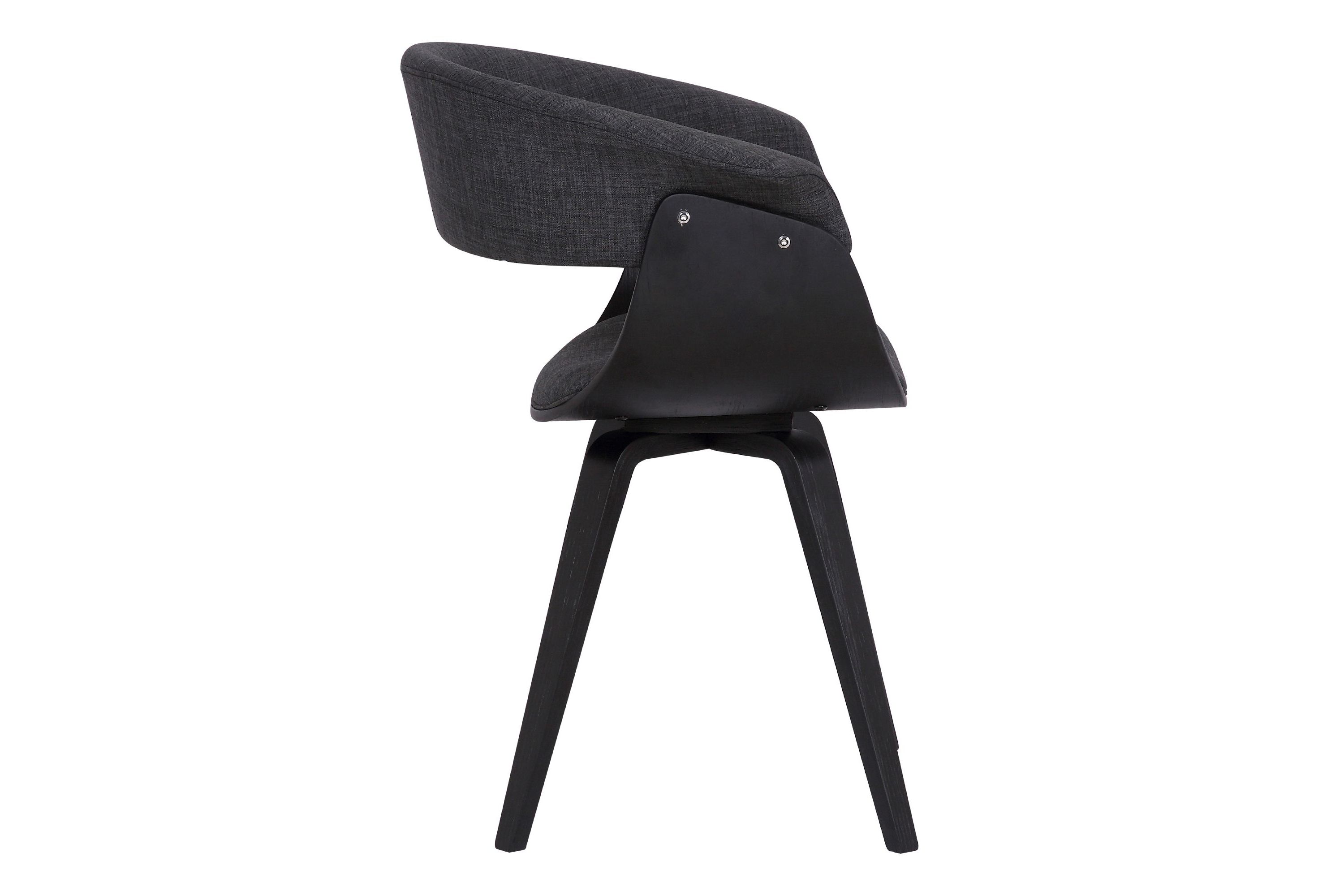 Summer Contemporary Dining Chair in Black Brush Wood Finish and Charcoal Fabric