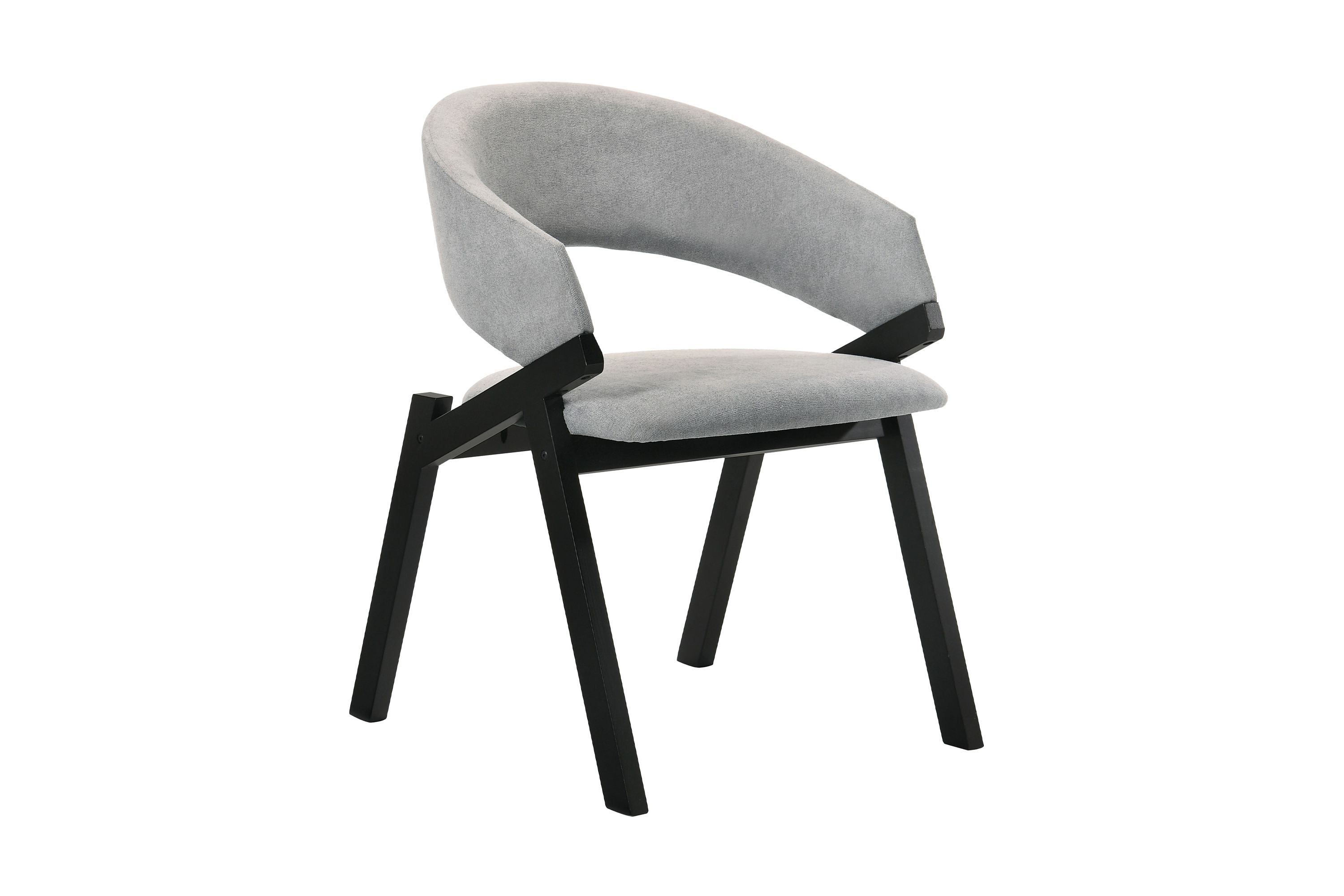 Talulah Gray Fabric and Black Veneer Dining Side Chairs - Set of 2