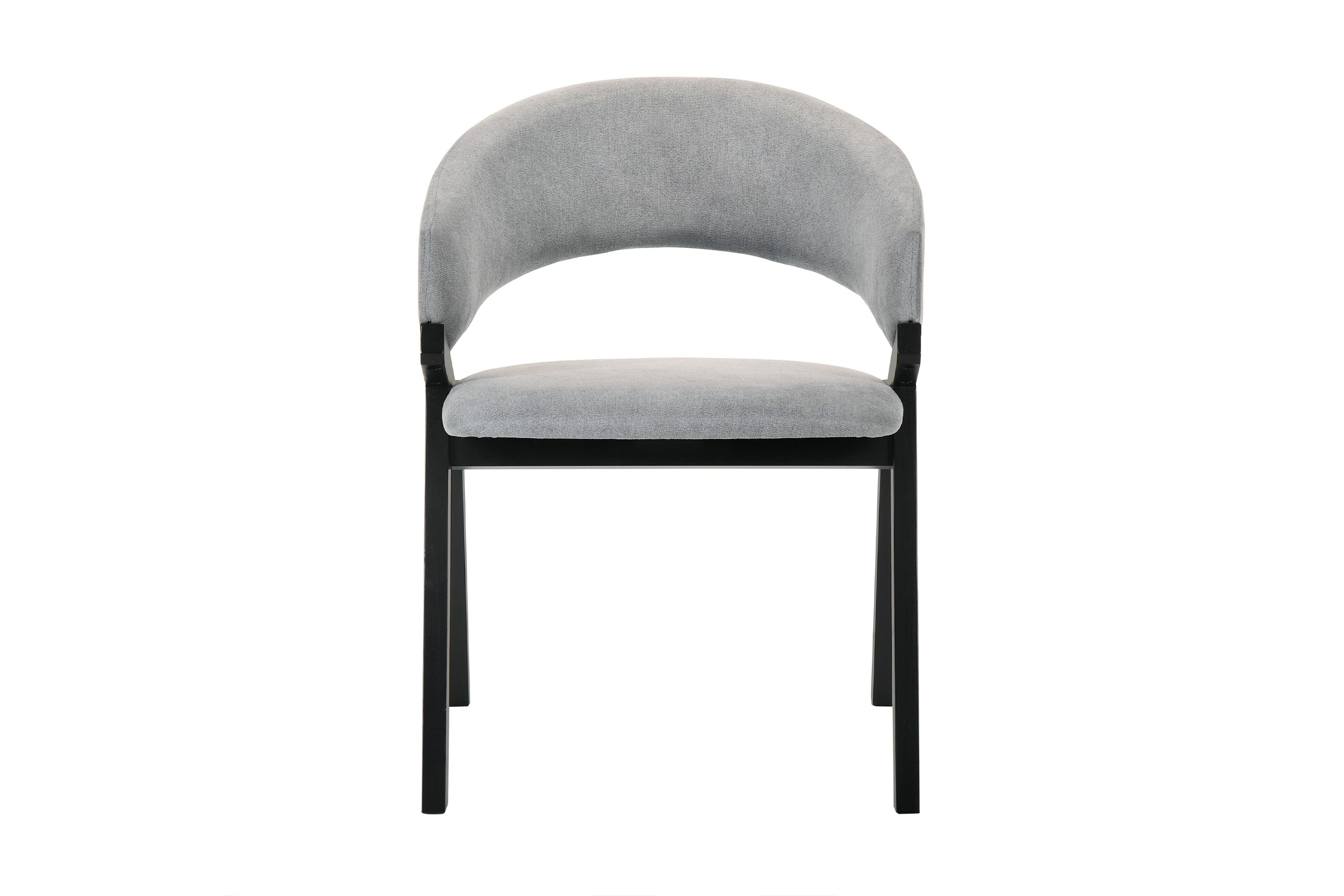 Talulah Gray Fabric and Black Veneer Dining Side Chairs - Set of 2