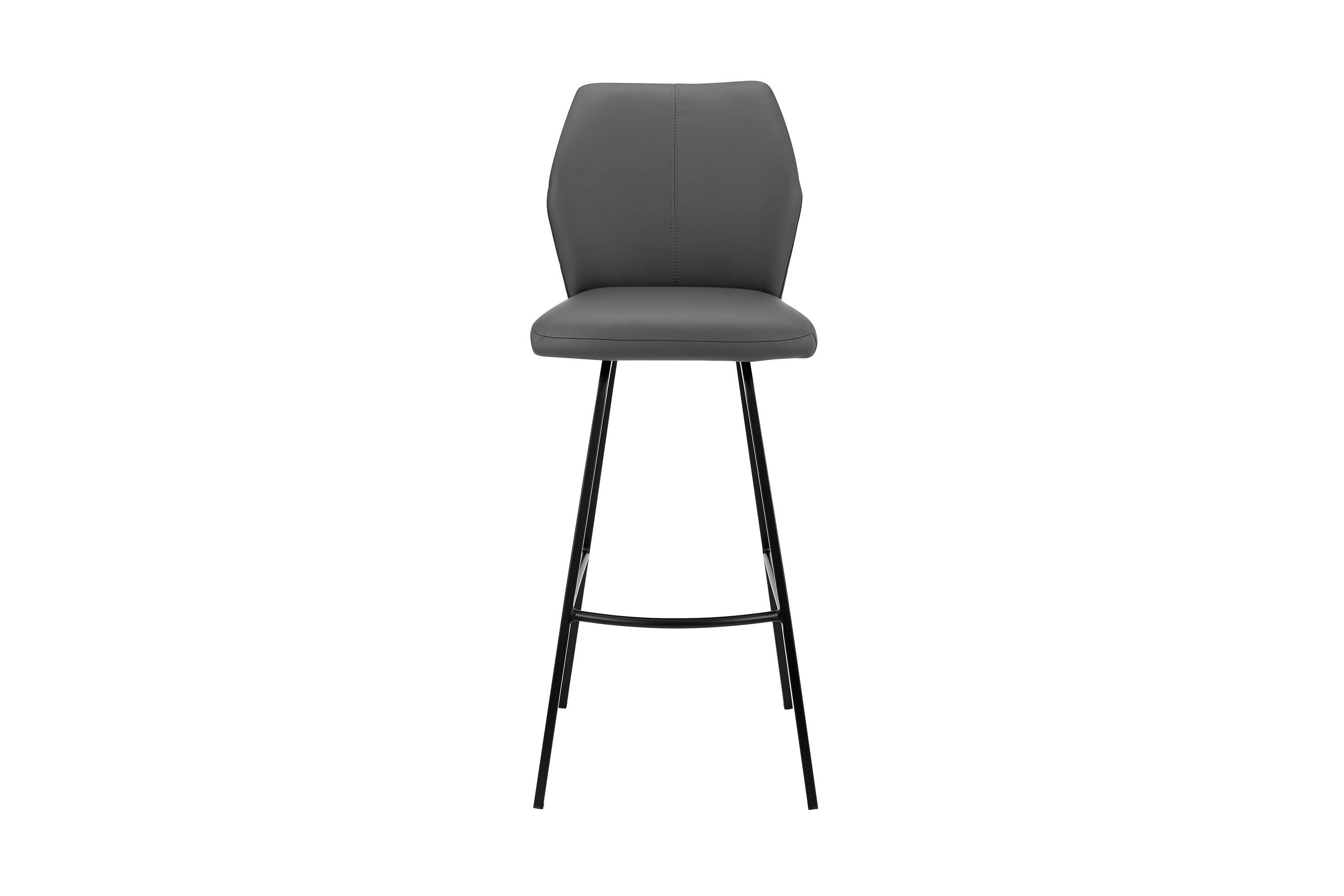 Tandy Gray Faux Leather and Black Metal 26" Counter Stool