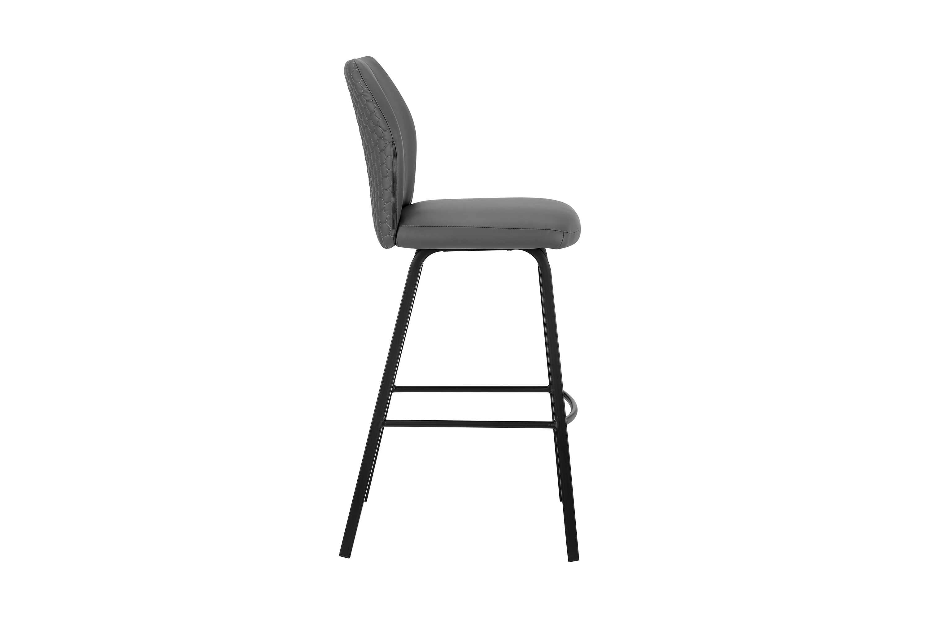 Tandy Gray Faux Leather and Black Metal 30" Bar Stool