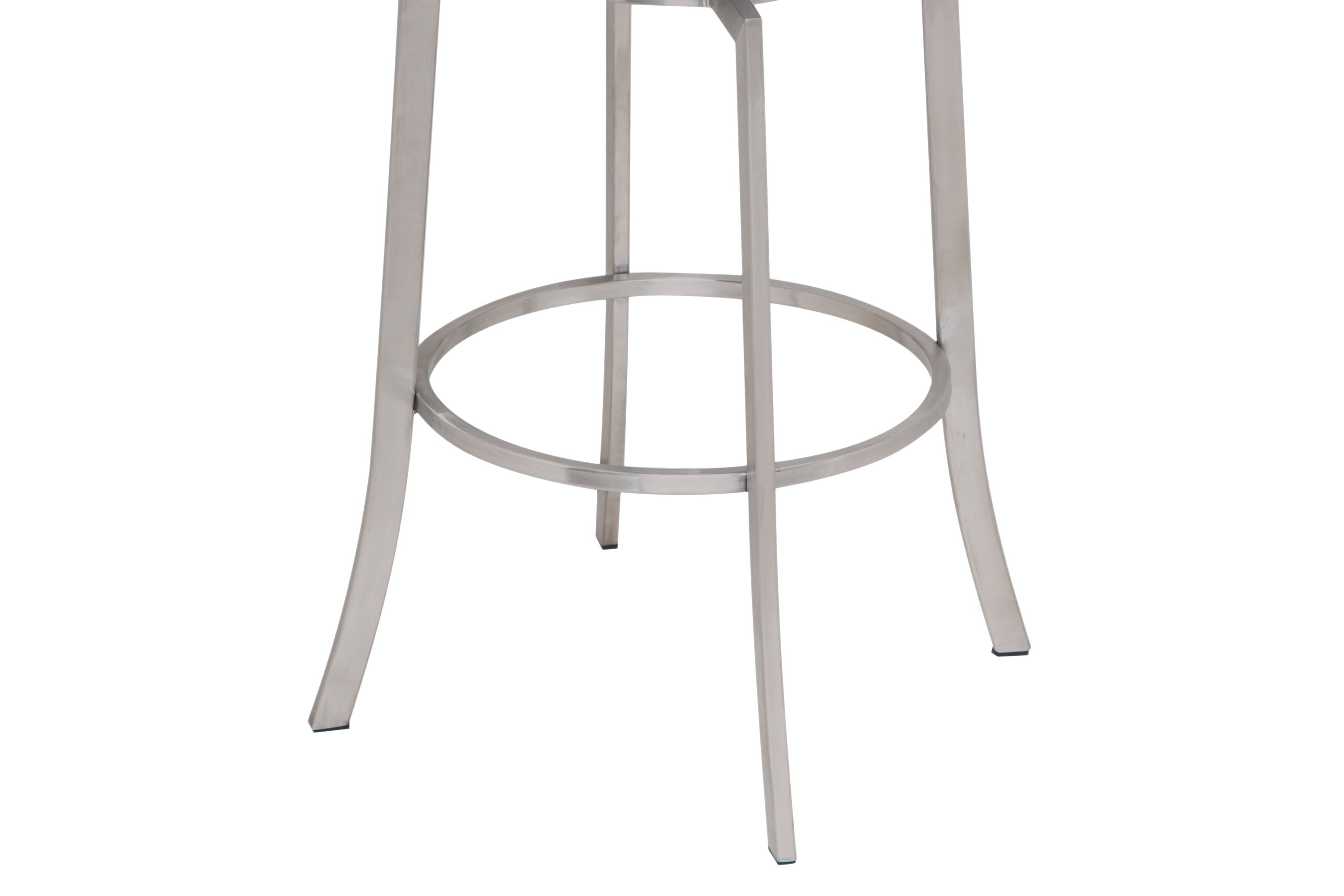 Viper 26" Counter Height Swivel Gray Faux Leather and Brushed Stainless Steel Bar Stool