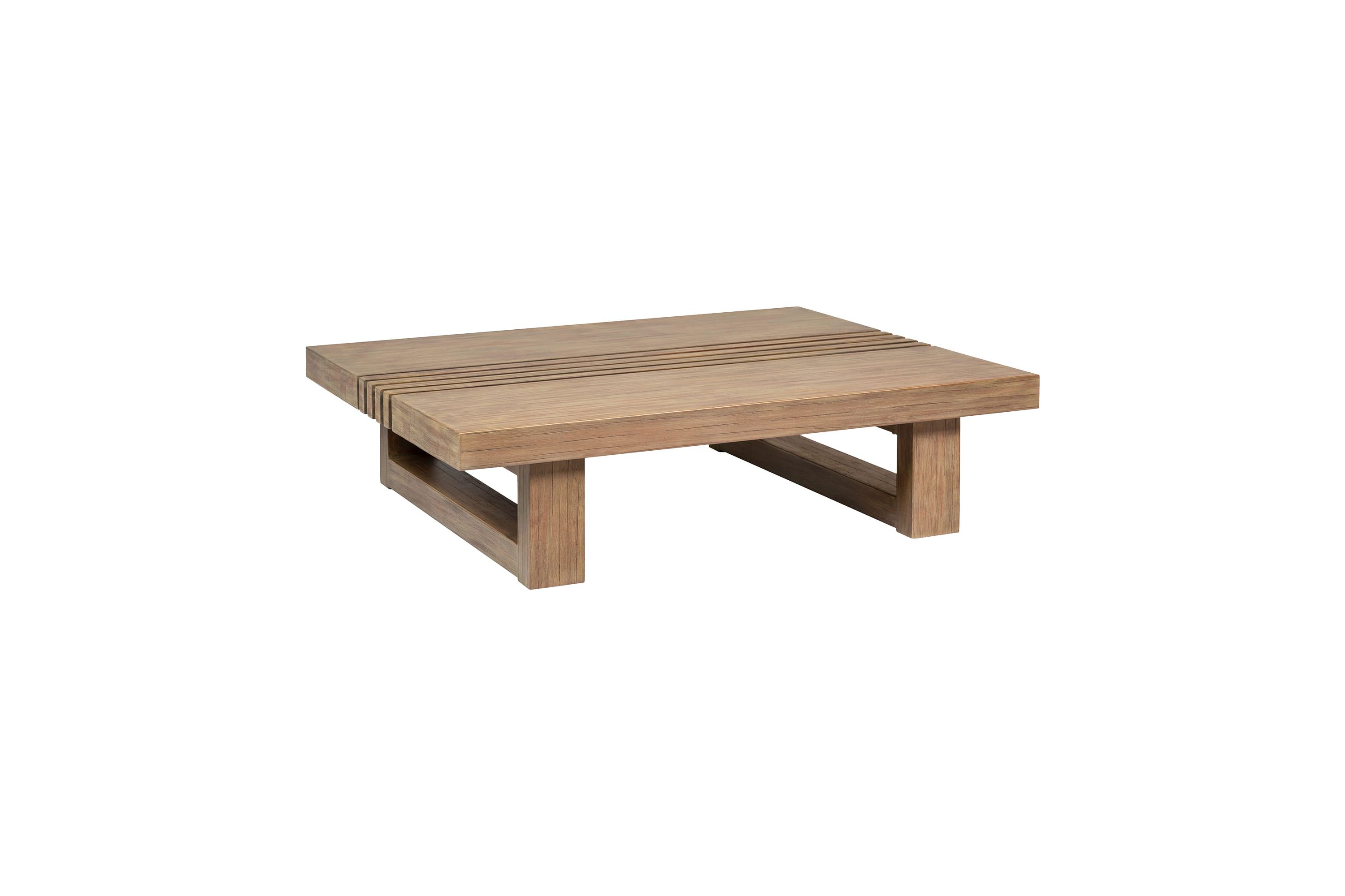 Vivid Outdoor Patio Coffee Table in Light Eucalyptus Wood
