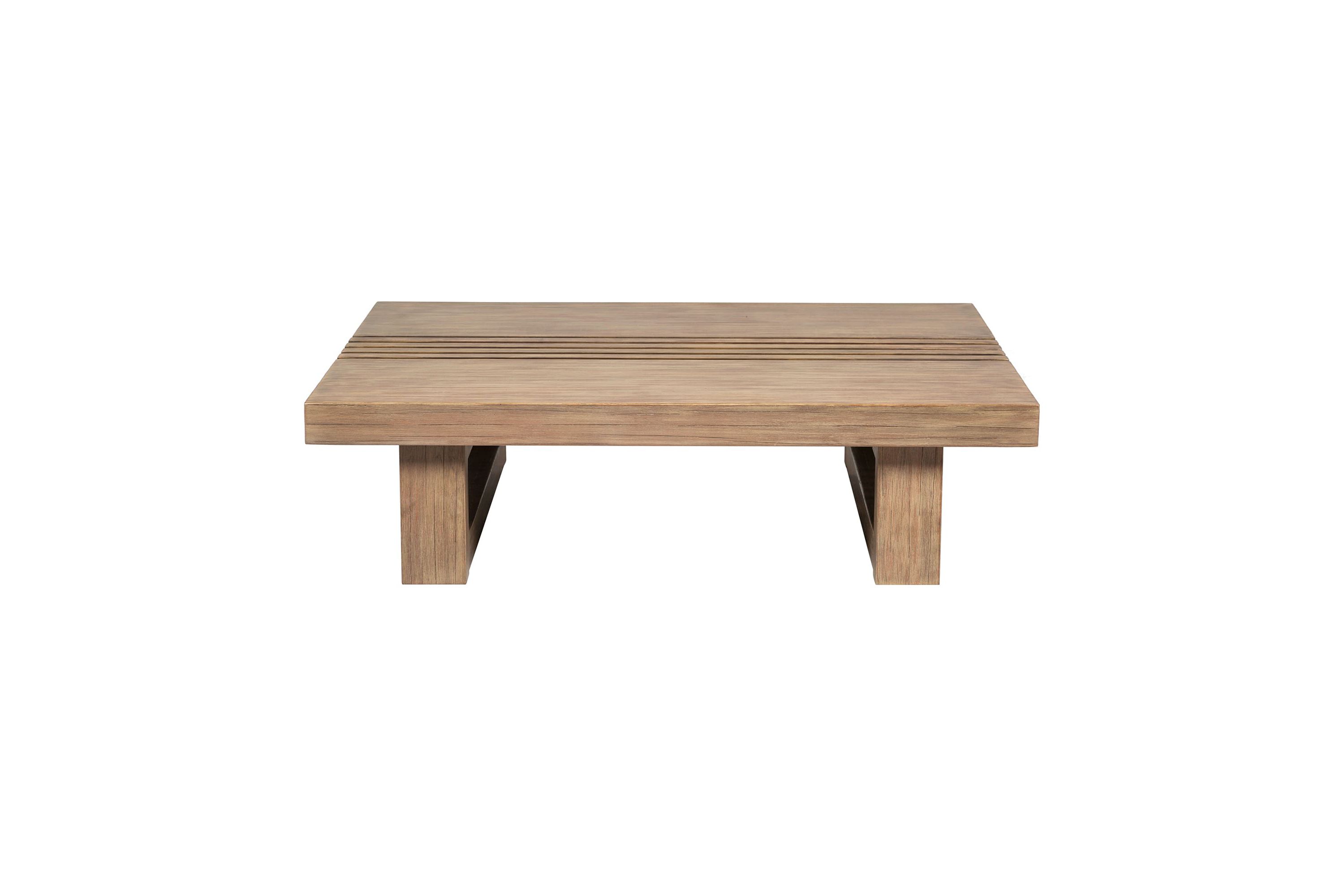 Vivid Outdoor Patio Coffee Table in Light Eucalyptus Wood