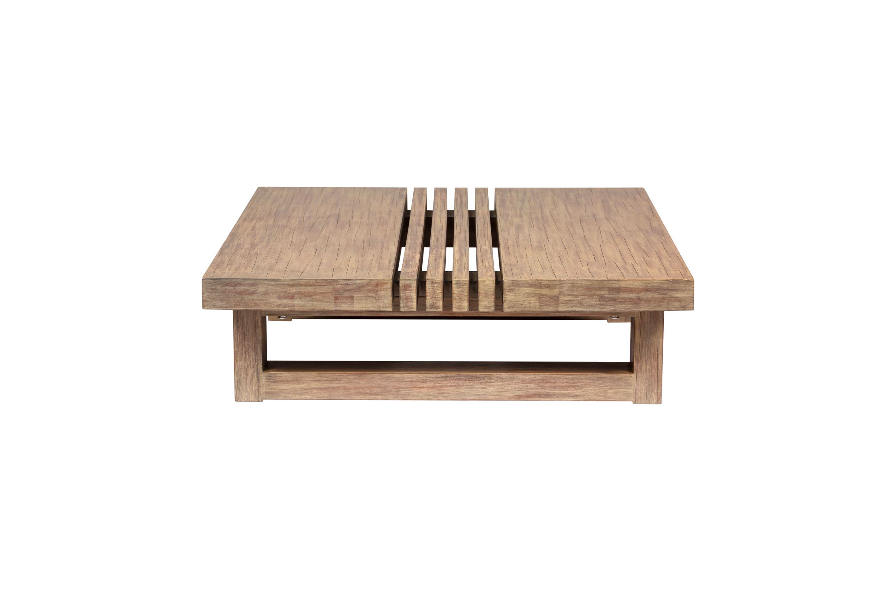 Vivid Outdoor Patio Coffee Table in Light Eucalyptus Wood
