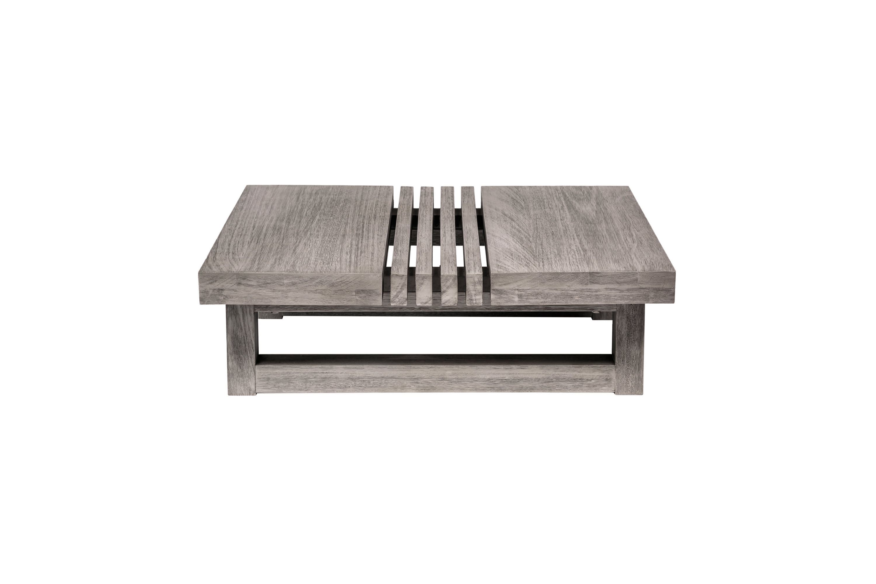Vivid Outdoor Patio Coffee Table in Gray Eucalyptus Wood