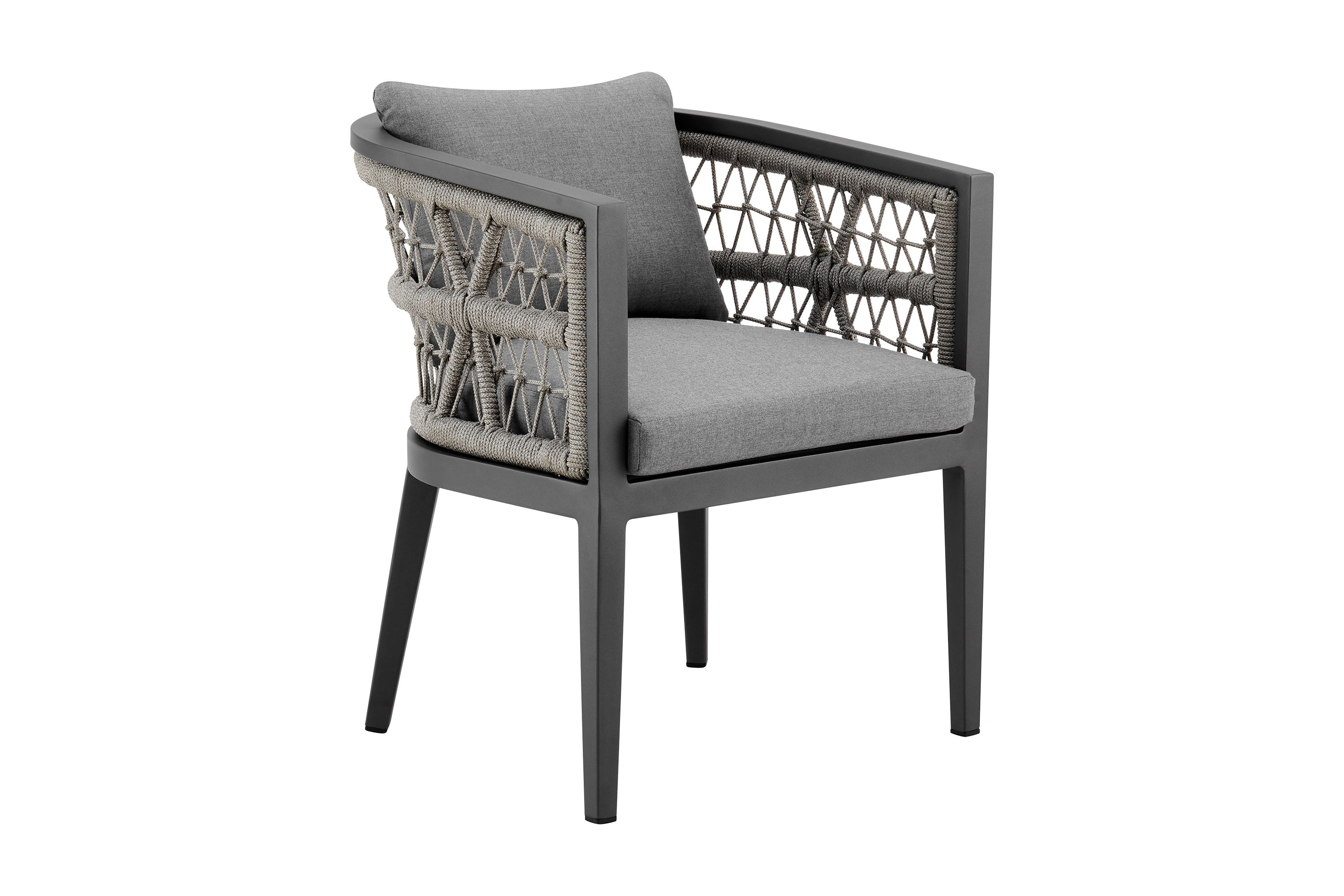 Zella Outdoor Patio Dining Chair  Earl Gray Cushions - Set of 2
