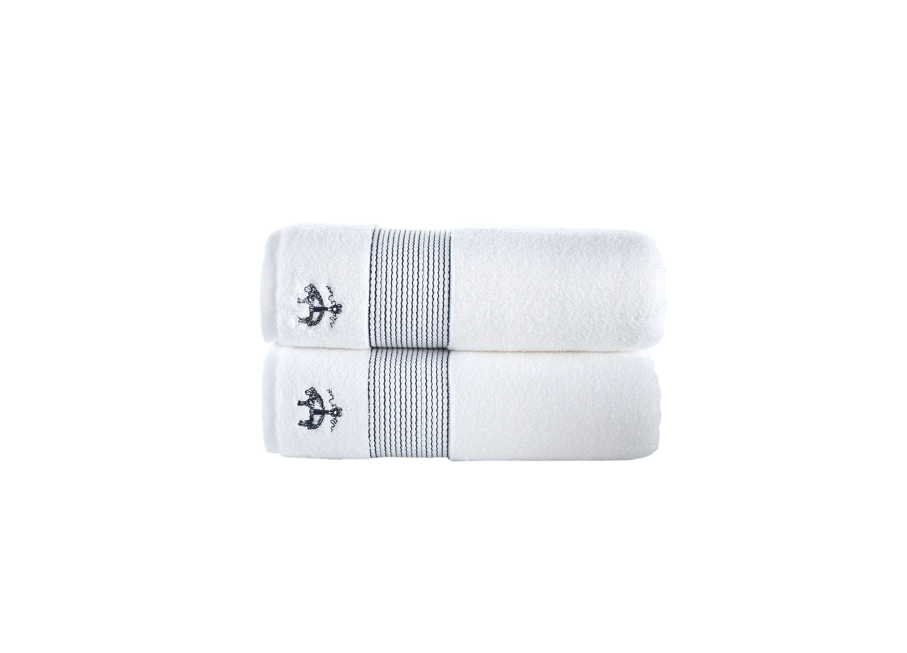Rope Stripe Border 2 pcs Bath Towels