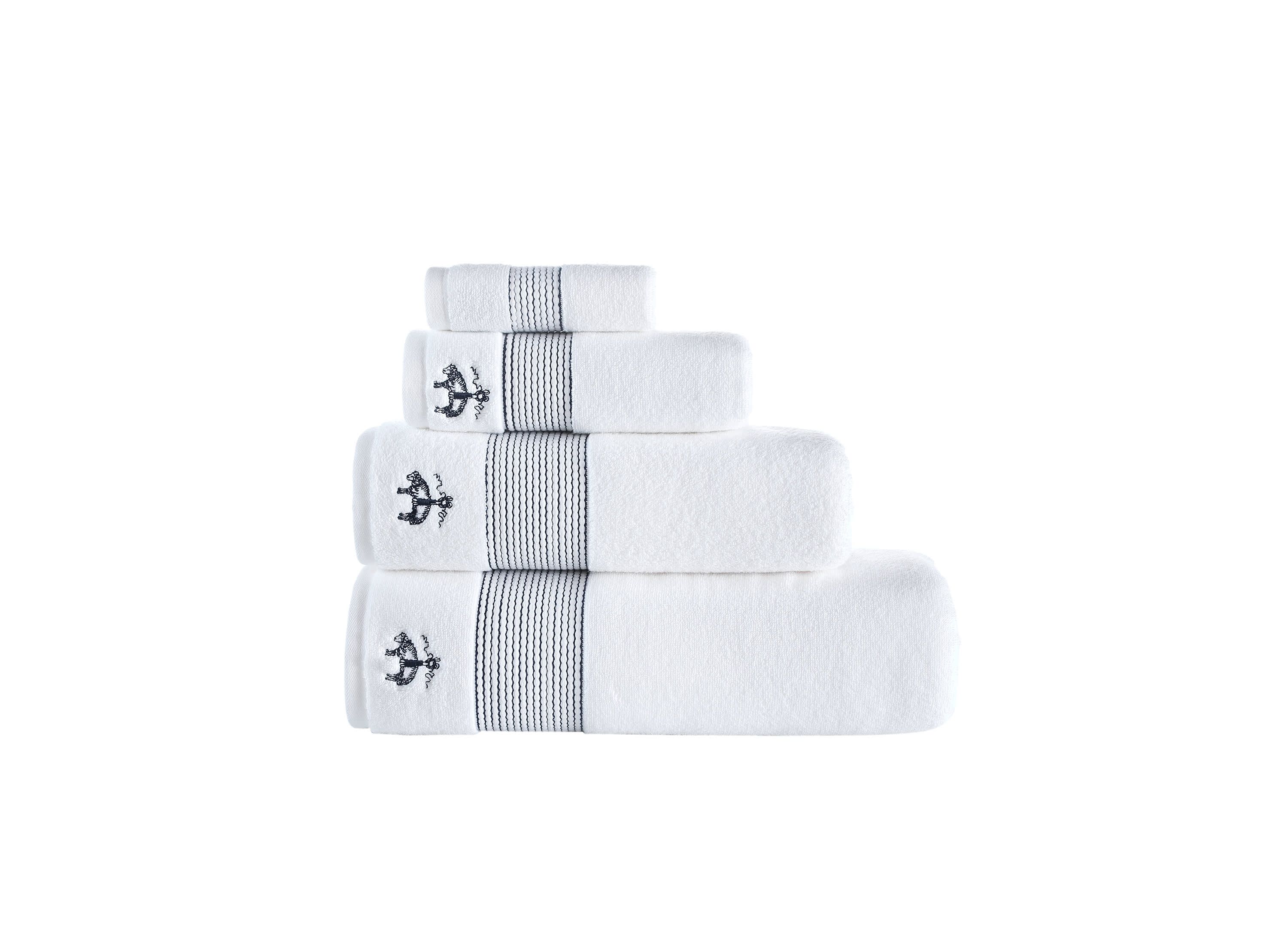 Rope Stripe Border 2 pcs Bath Towels