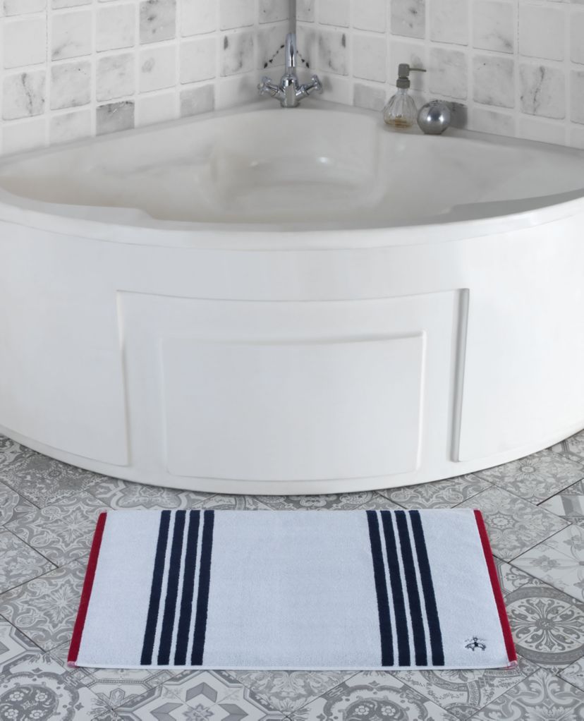 Nautical Blanket Stripe Bath Mat