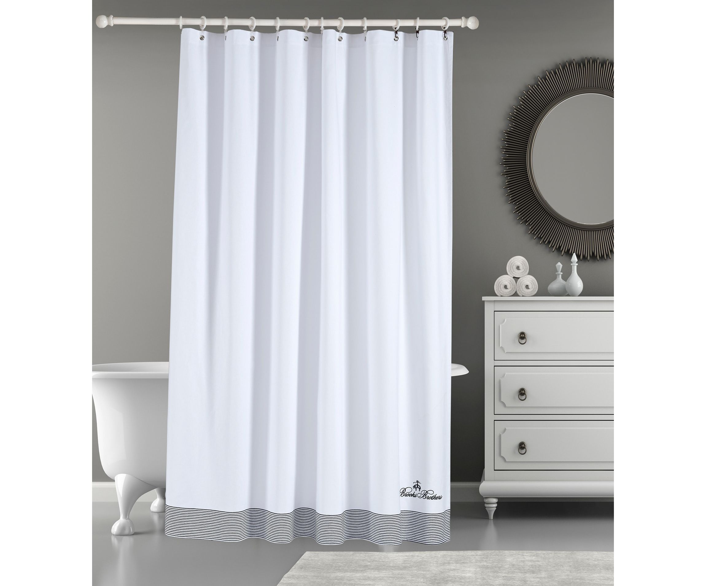 Rope Stripe Border Shower Curtain