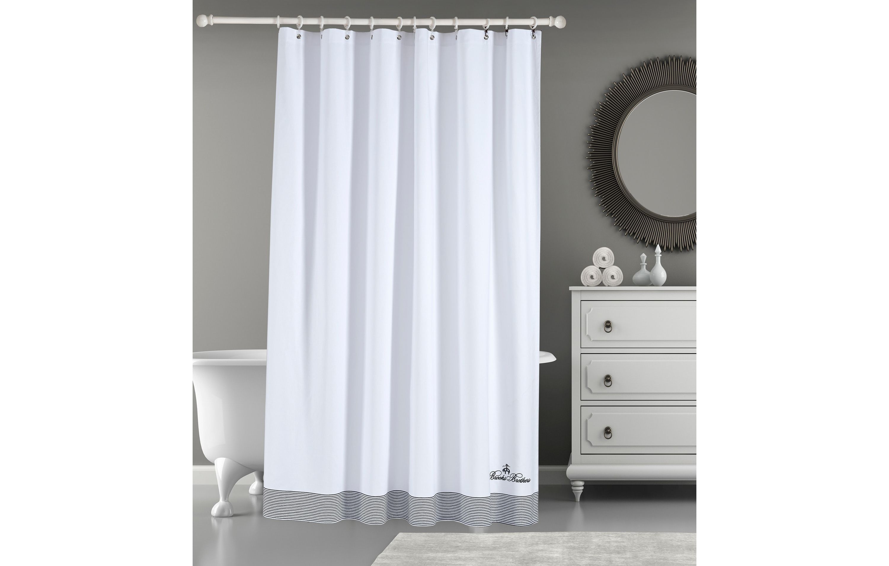 Rope Stripe Border Shower Curtain