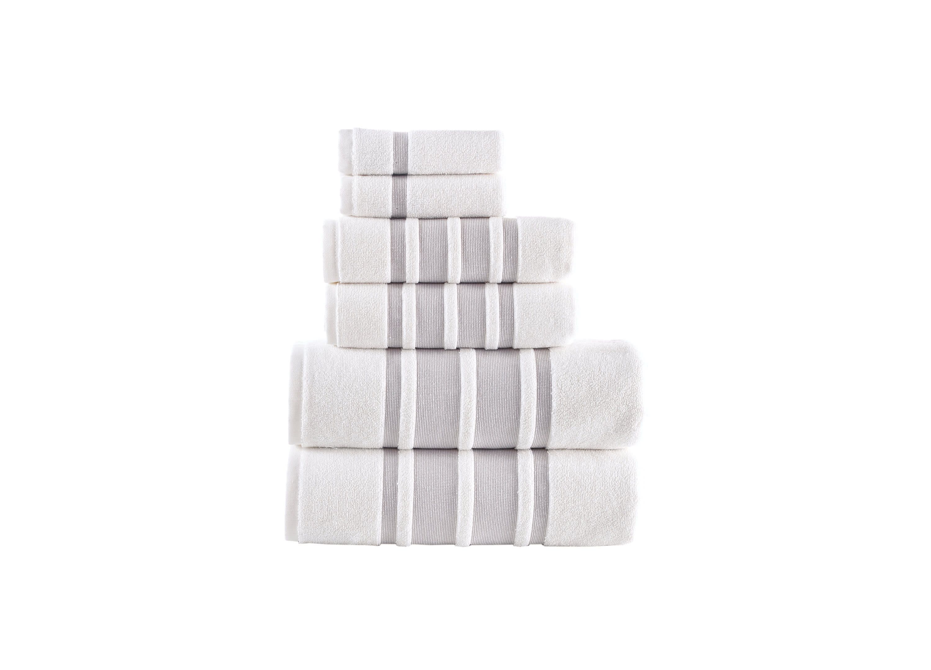 Contrast Border 6 pcs Towel Set