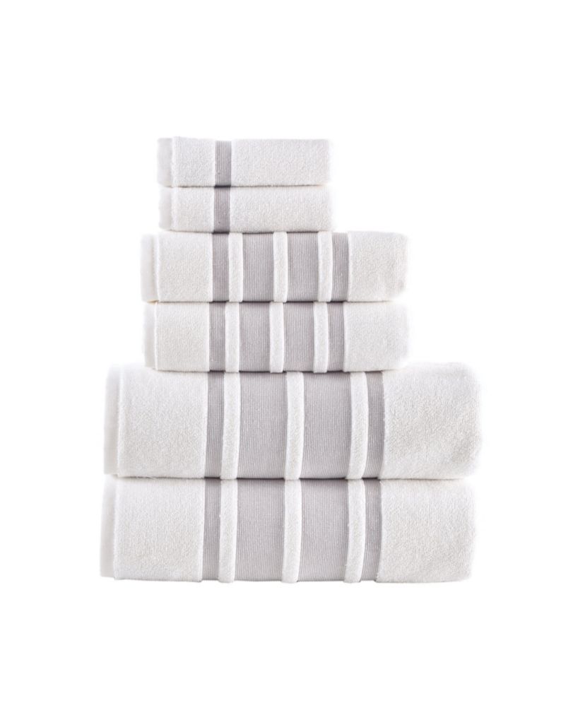 Contrast Border 6 pcs Towel Set