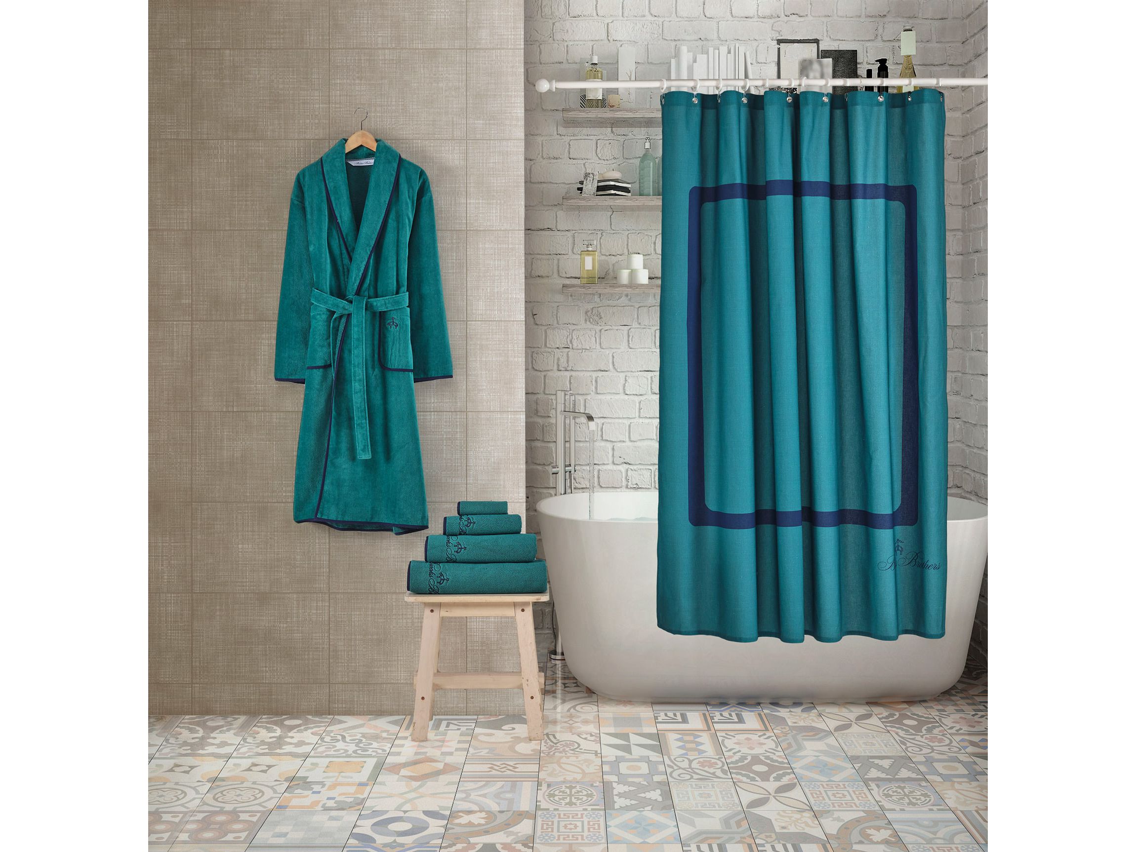 Contrast Frame Shower Curtain