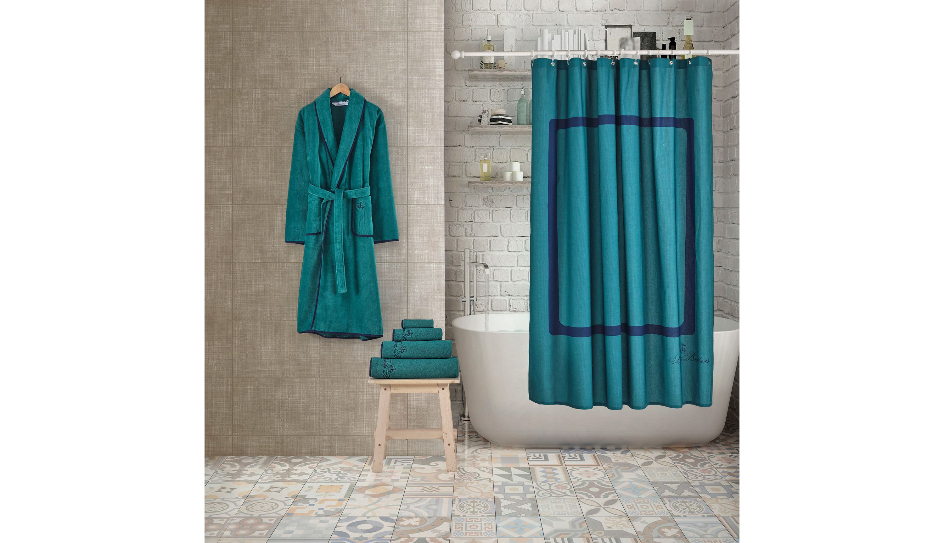 Contrast Frame Shower Curtain