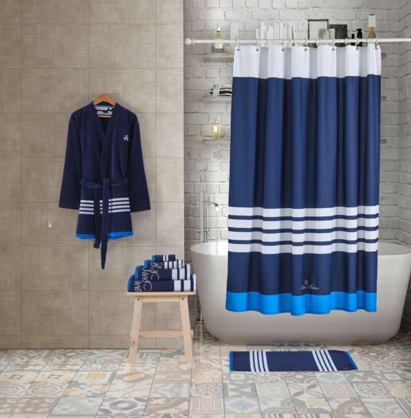 Nautical Blanket Stripe Shower Curtain