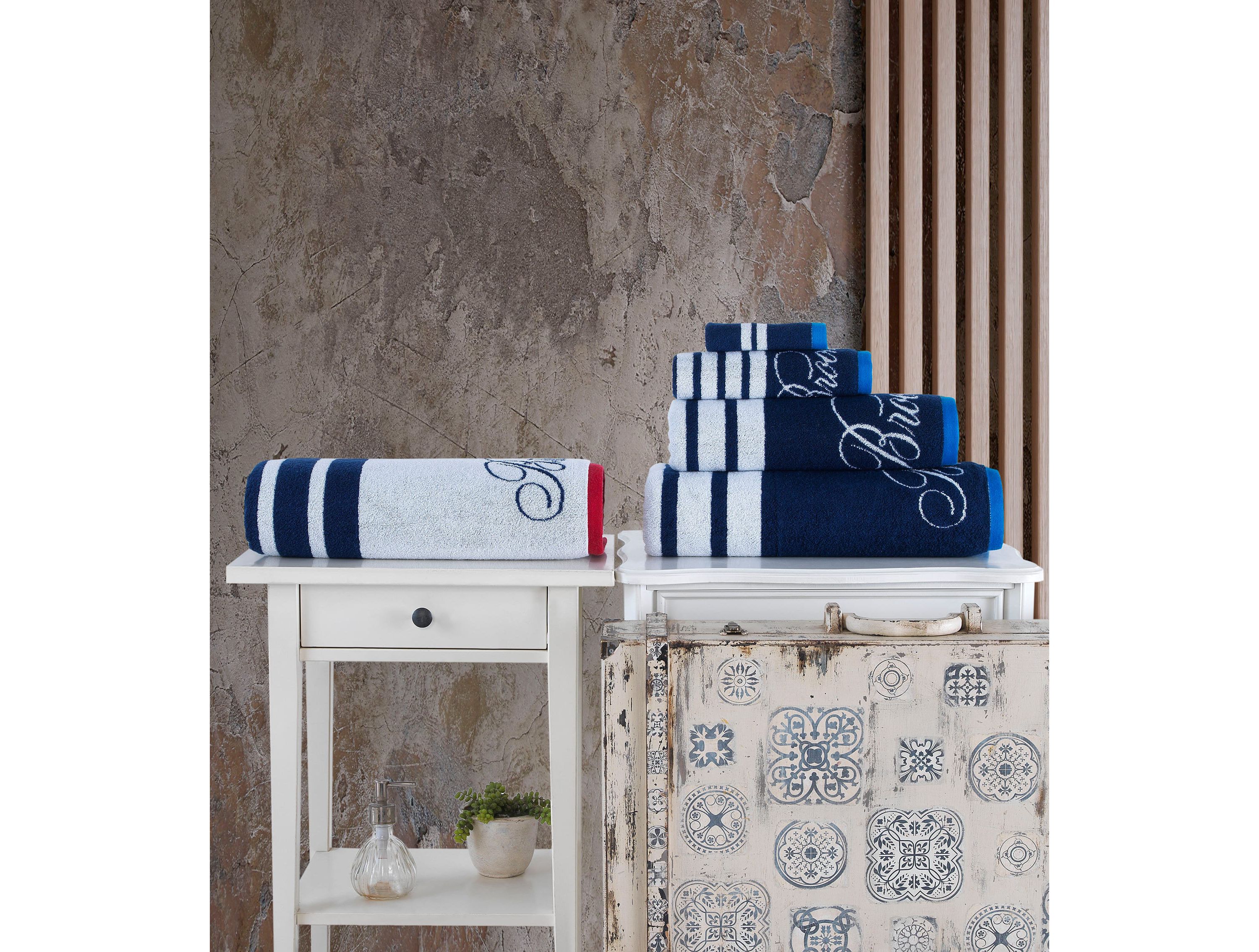 Nautical Blanket Stripe Shower Curtain