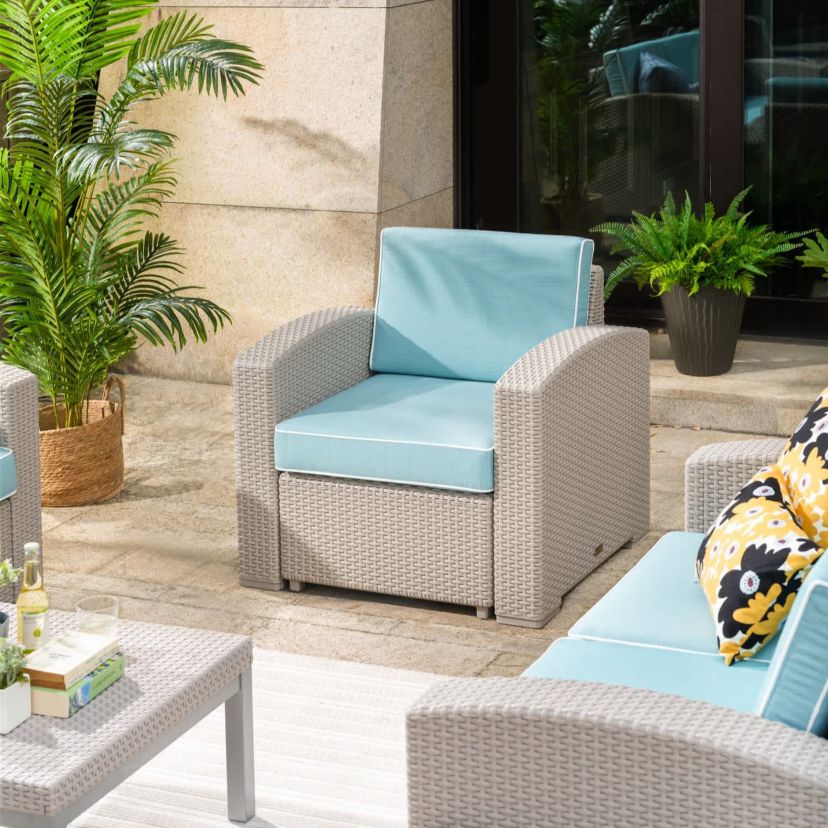 Magnolia Resin Club Chair with Cushions
