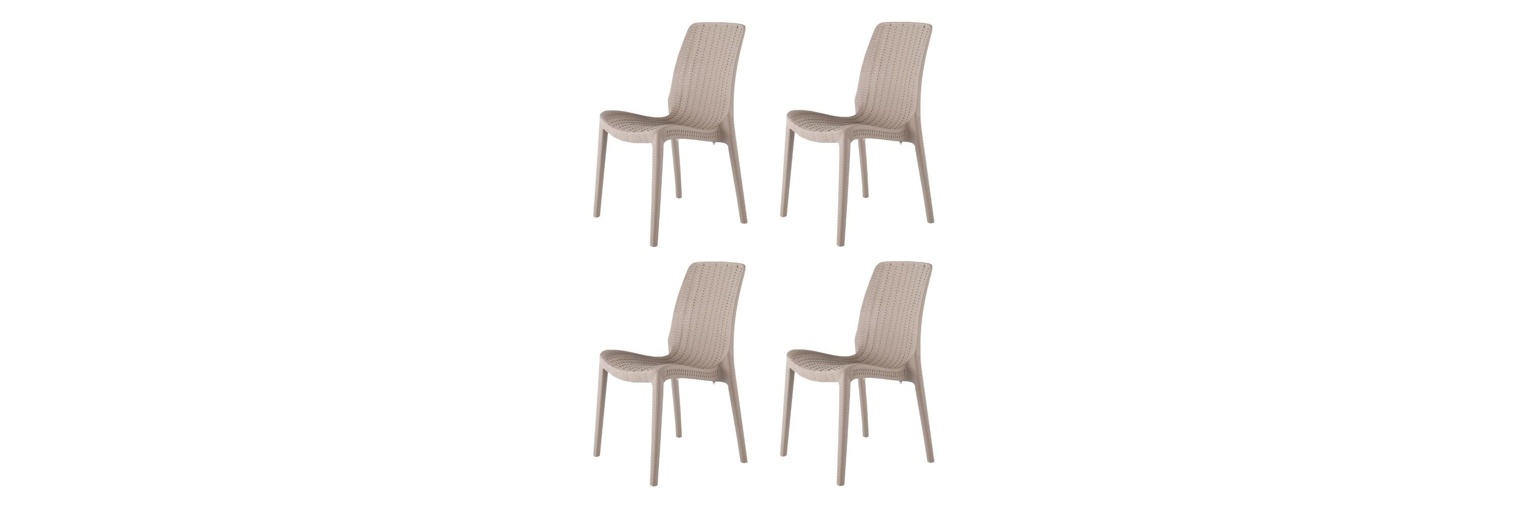 Rue Resin Stackable All-Weather Patio Dining Chairs, Set of 4