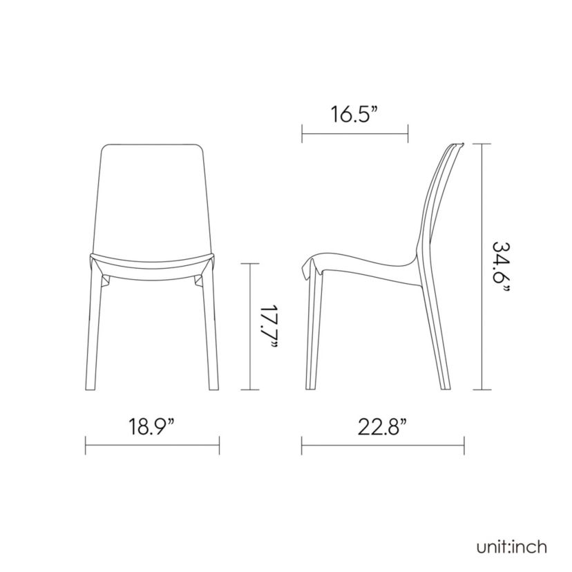 Rue Resin Stackable All-Weather Patio Dining Chairs, Set of 4