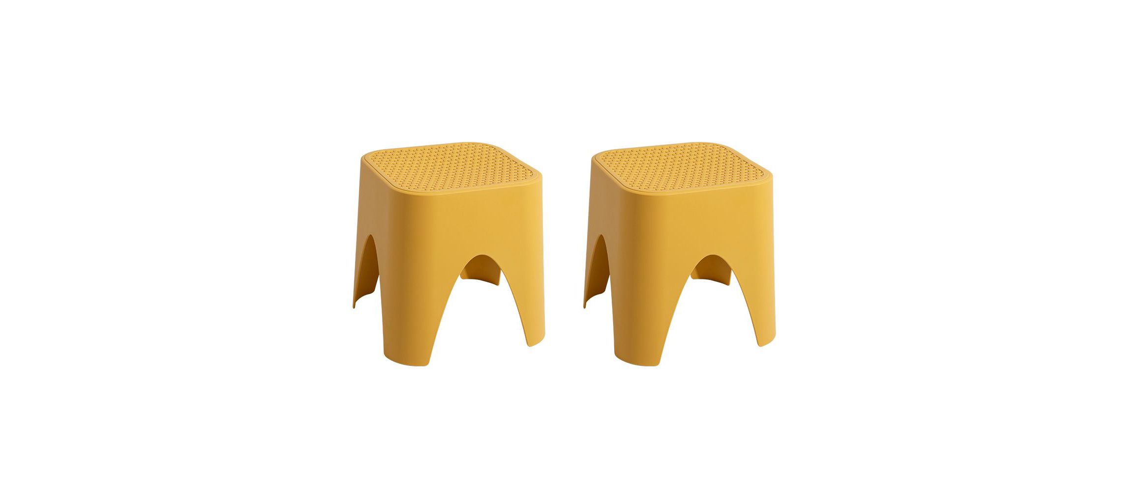 Mallorca Resin Stackable Rattan Top Side Table, Set of 2