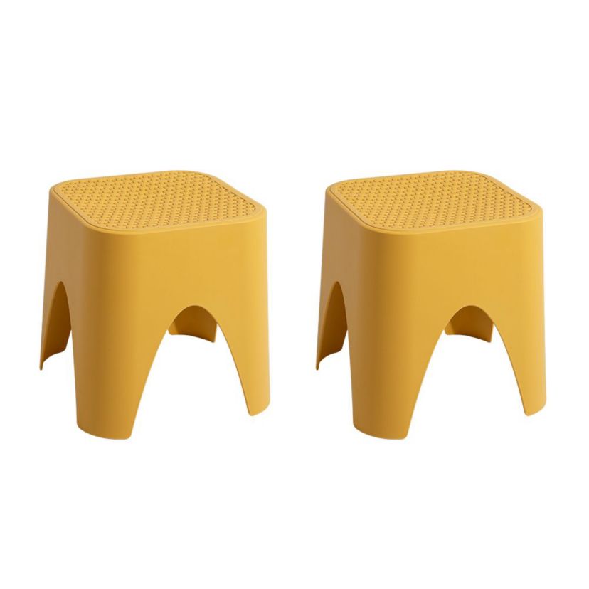 Mallorca Resin Stackable Rattan Top Side Table, Set of 2