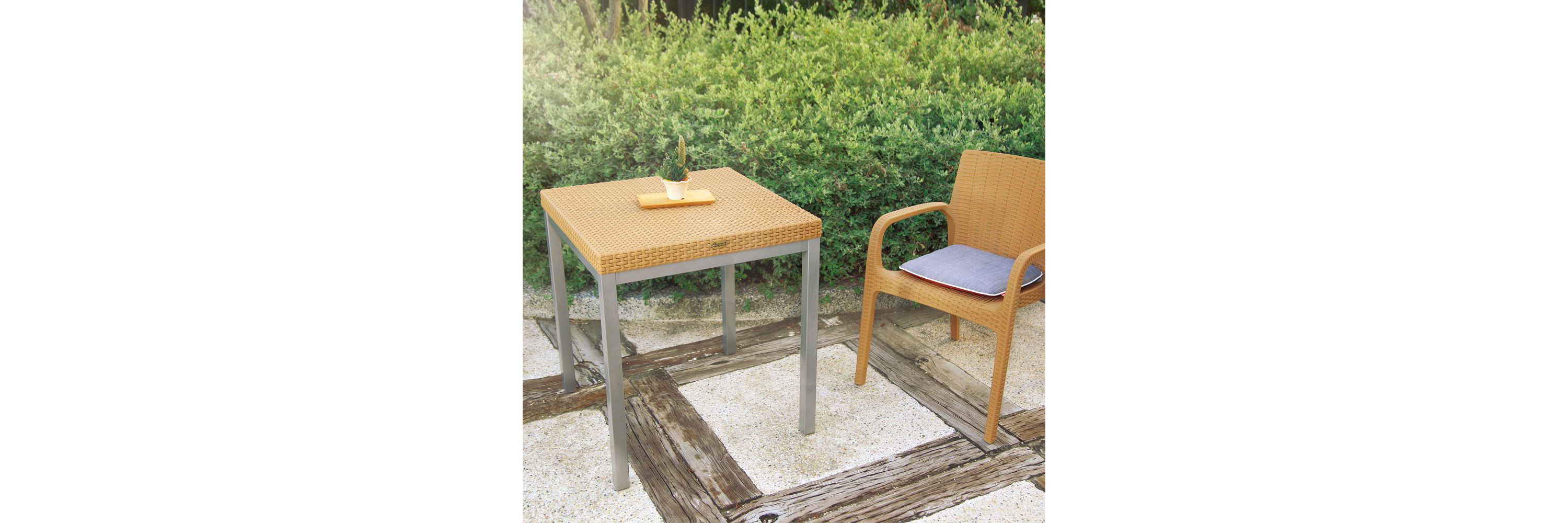 Russ Resin Dining Table with Aluminum Legs