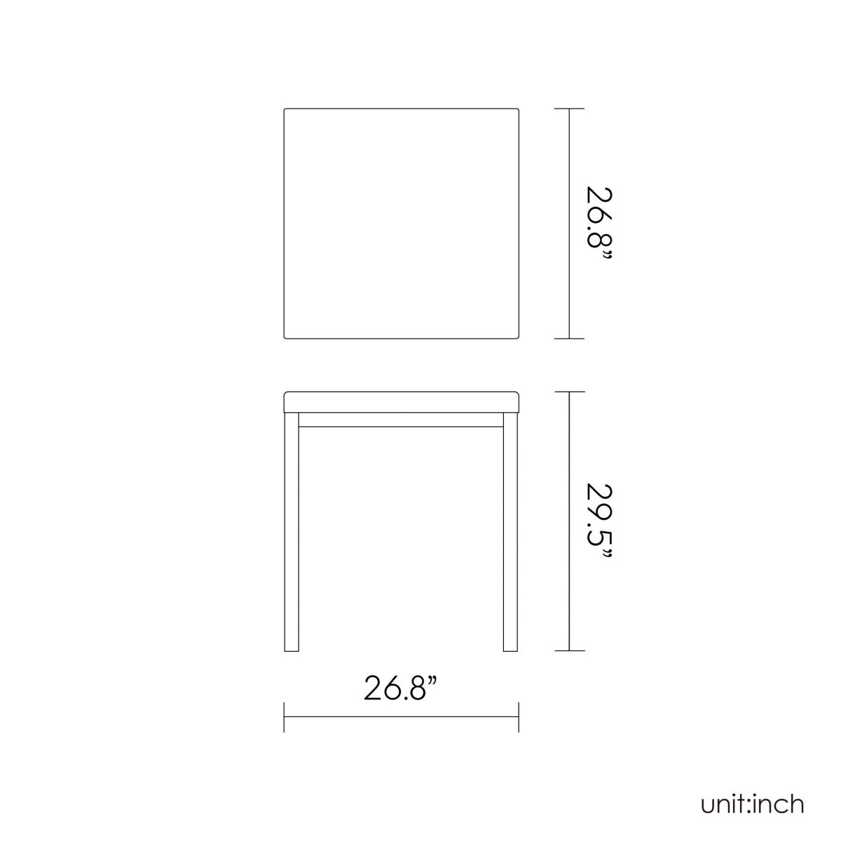 Russ Resin Dining Table with Aluminum Legs