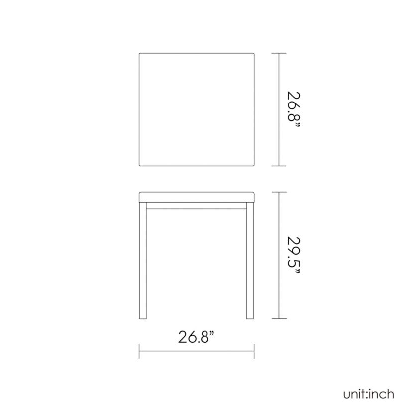 Russ Resin Dining Table with Aluminum Legs