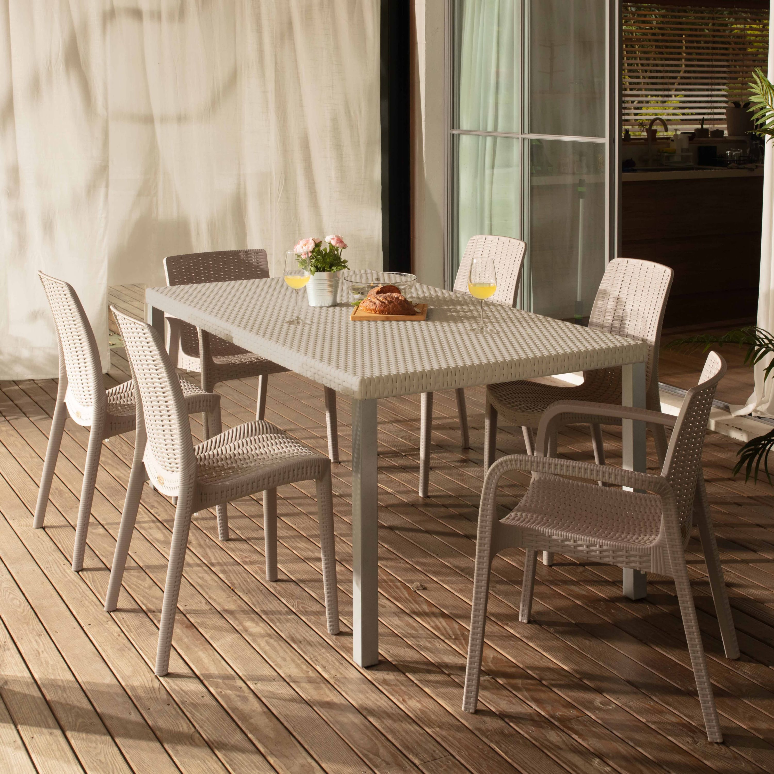 Oslo Family Resin Dining Table with Aluminum Legs