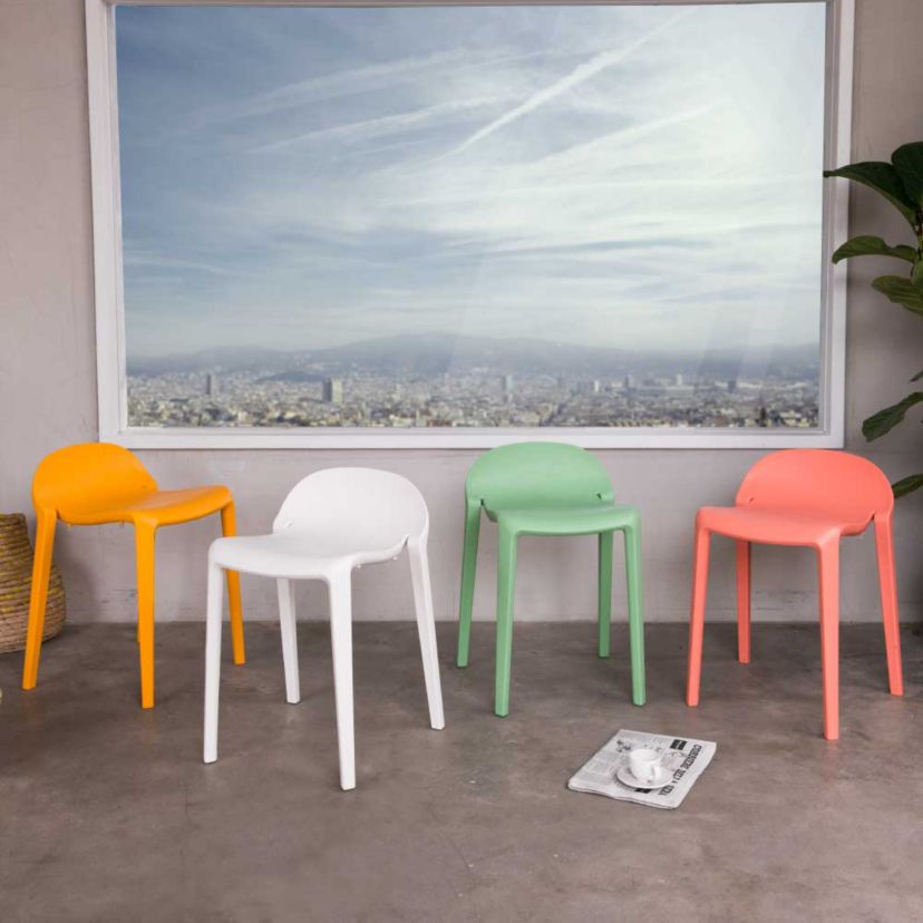 Joyous Resin Stackable Short Stool, Set of 2