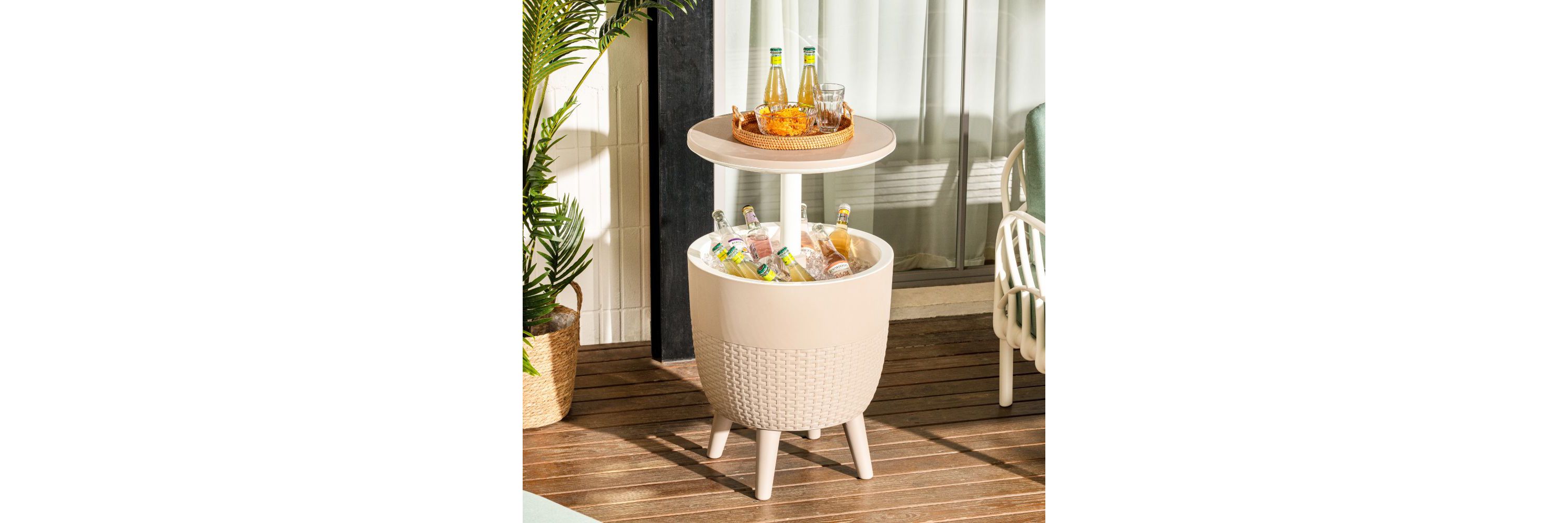 Cancun Resin All-Weather 2-In-1 Side Table and Cooler