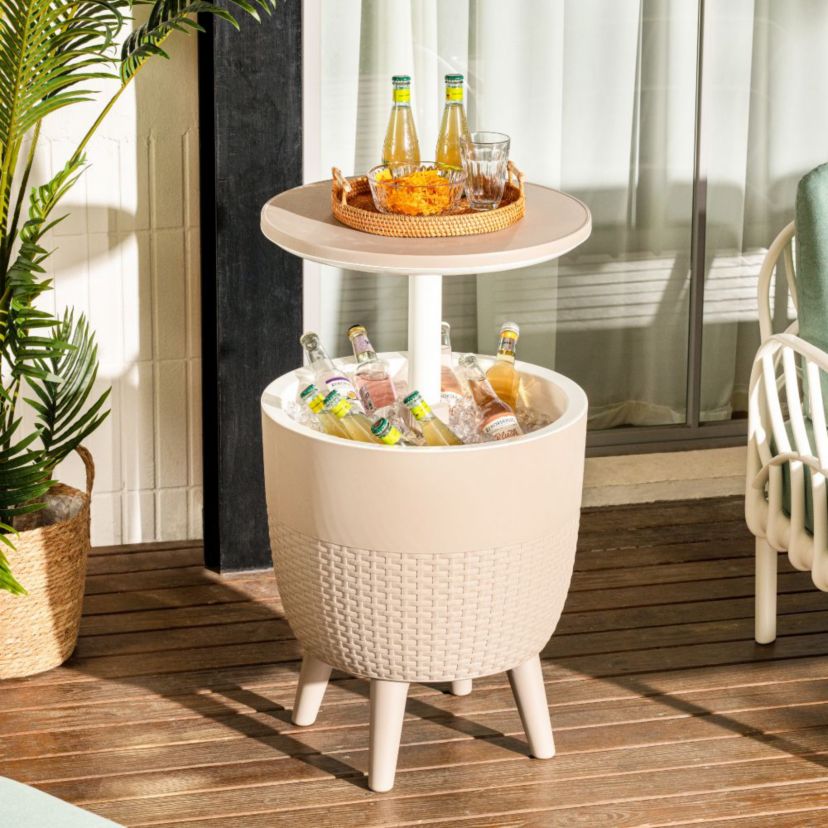 Cancun Resin All-Weather 2-In-1 Side Table and Cooler
