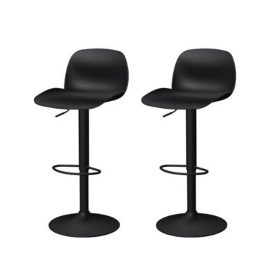 Lagoon Koln Height Adjustable Bar Stool, Set of 2, Black