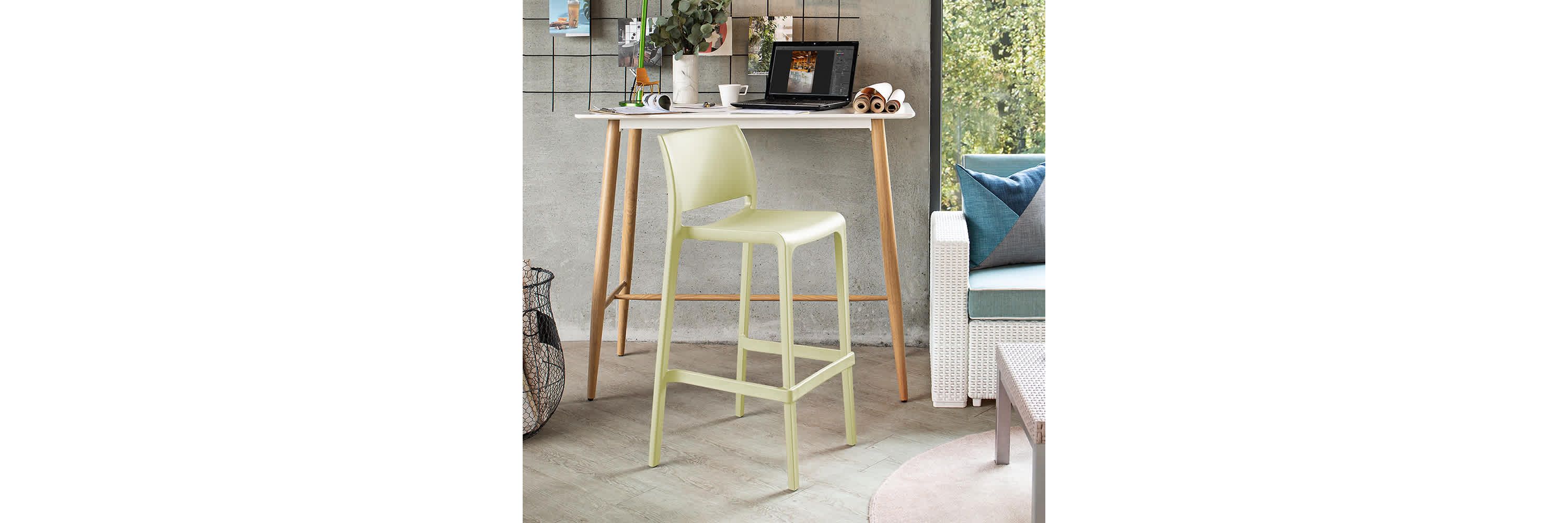 Sensilla Resin Stackable Bar Stool Set of 2