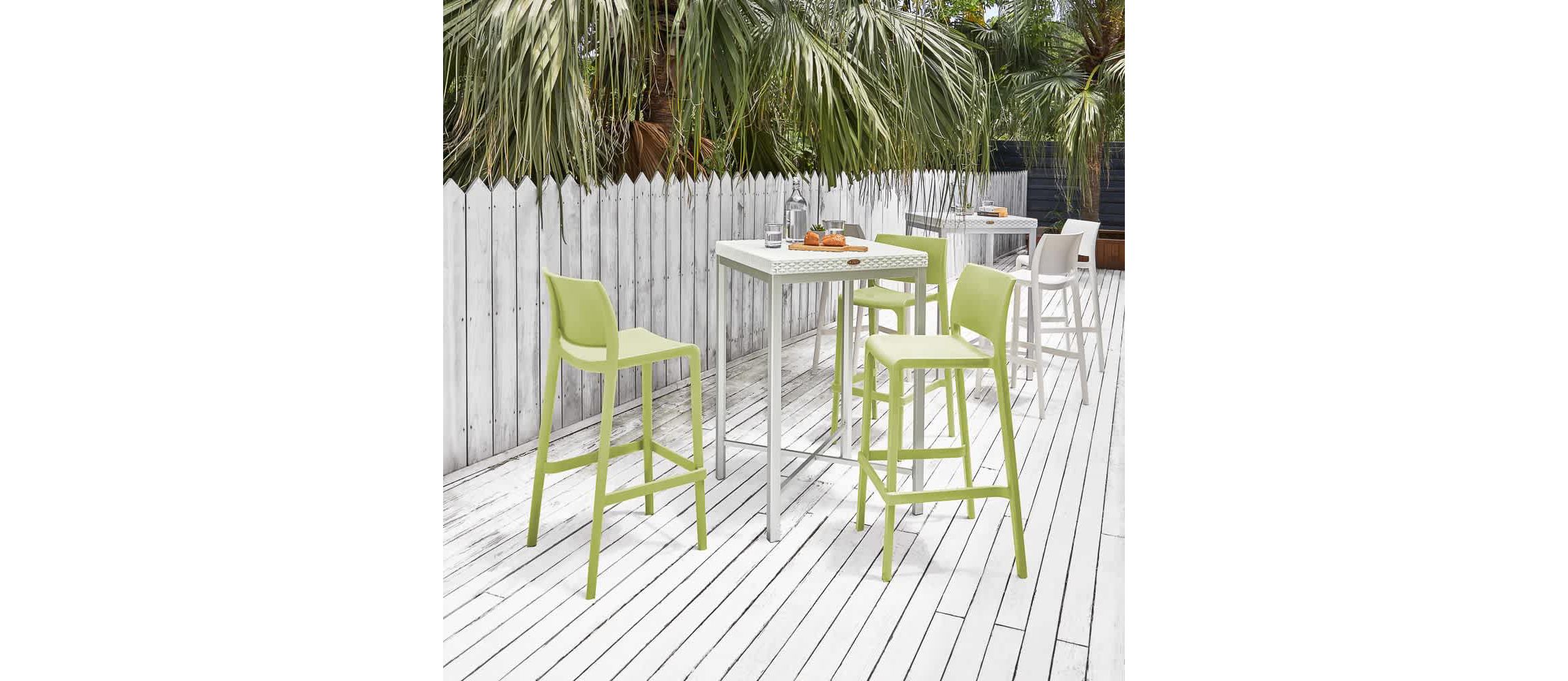 Sensilla Resin Stackable Bar Stool Set of 2