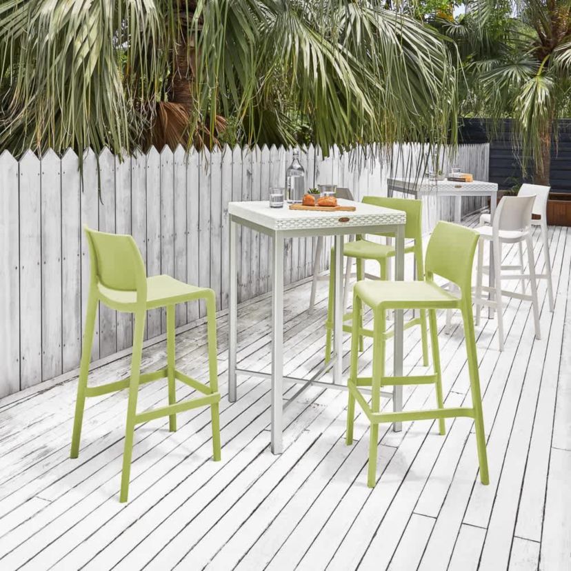Sensilla Resin Stackable Bar Stool Set of 2