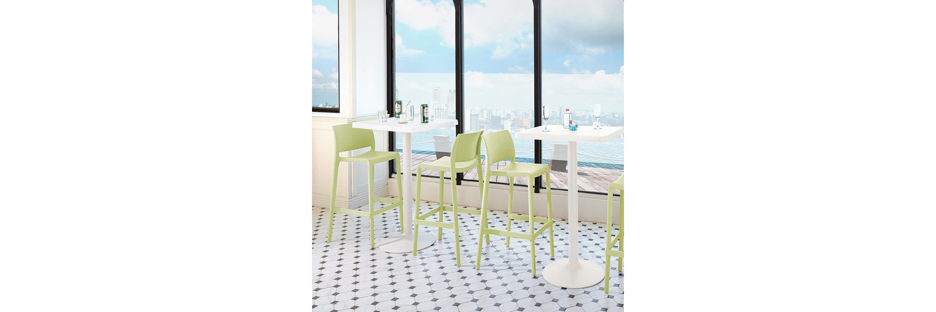 Sensilla Resin Stackable Bar Stool Set of 2